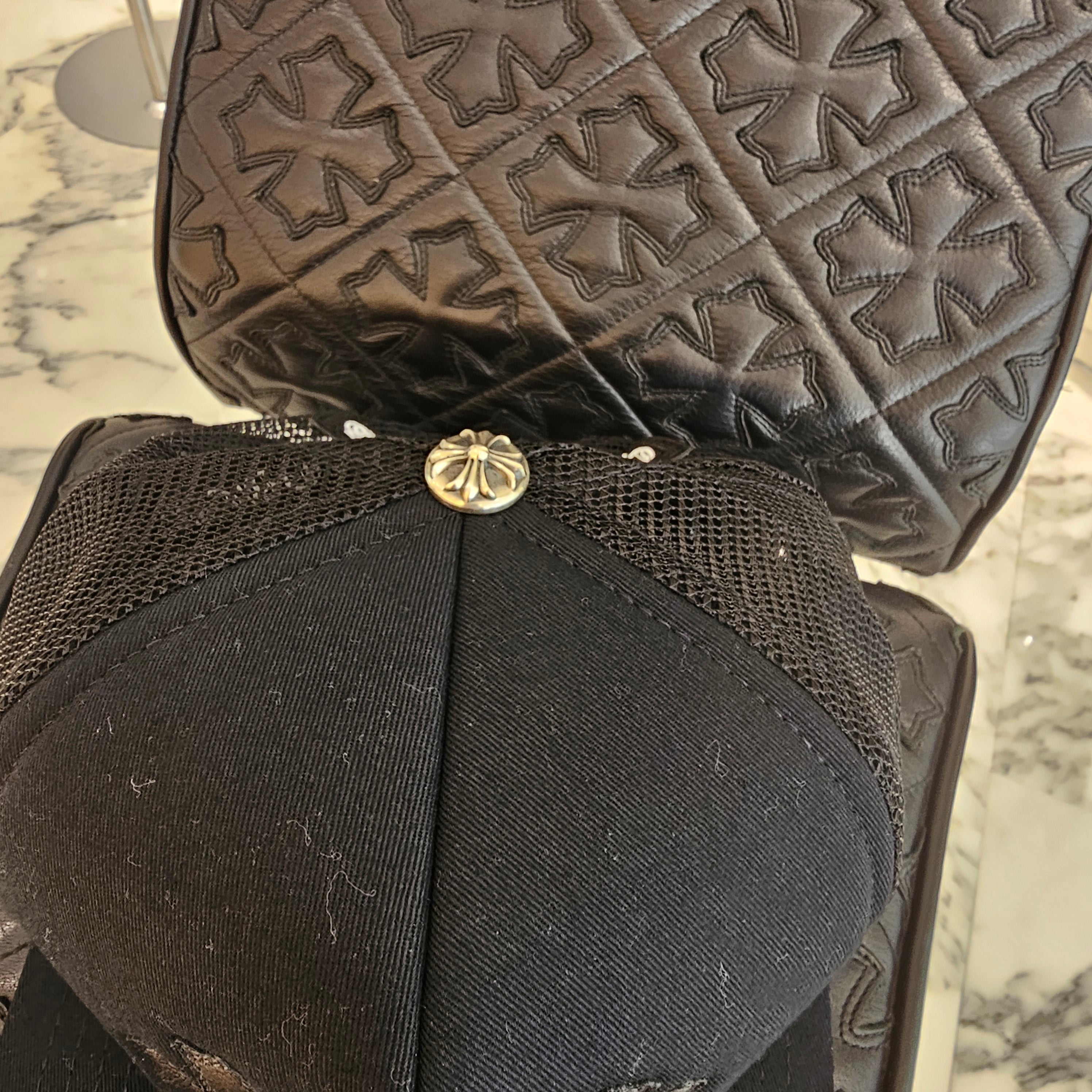 CHROME HEARTS Triple Cross Leather Patch Trucker Cap ONE SIZE (51-61) クロムハーツ トリプルクロス レザーパッチ トラッカーキャップ サイズONE SIZE (51-61)