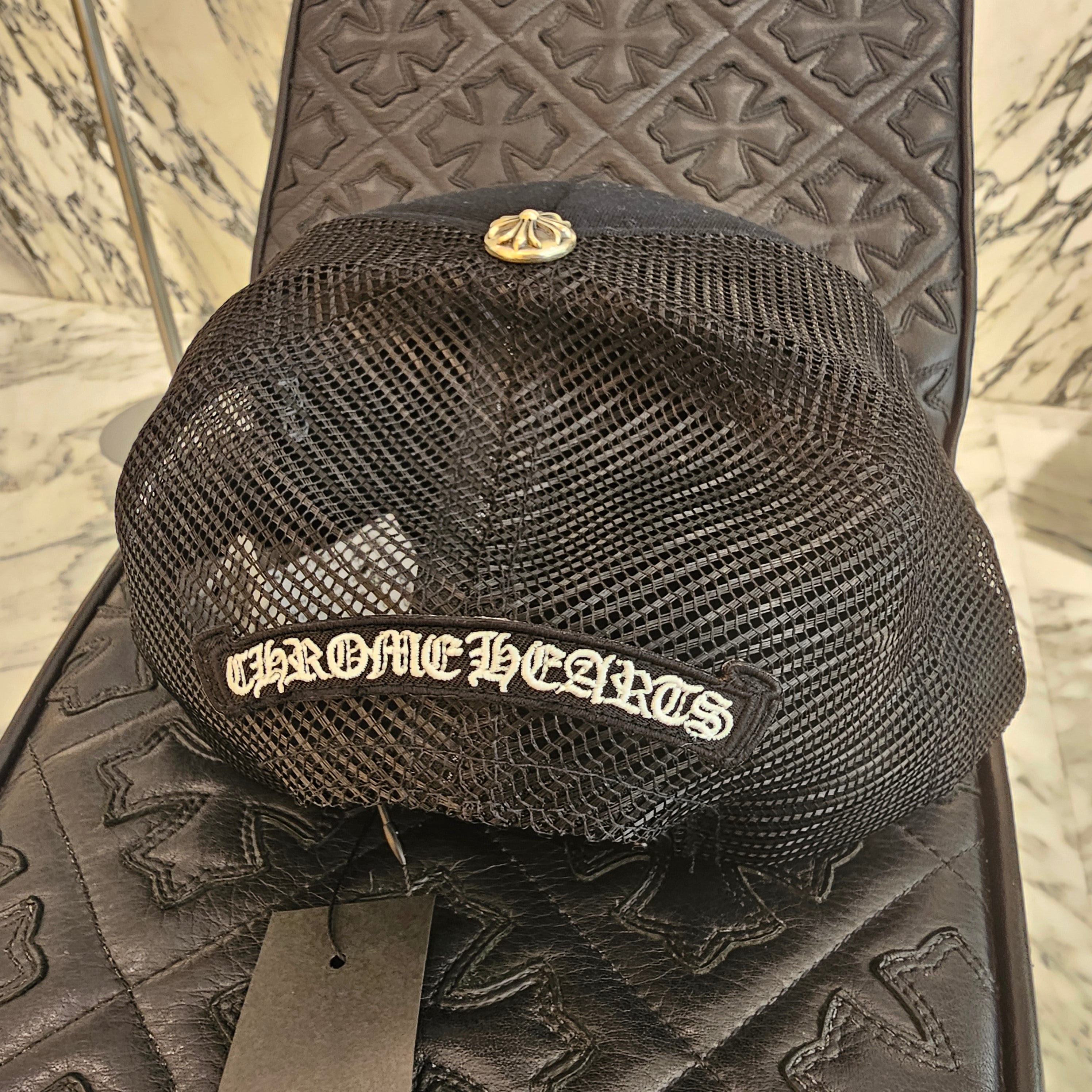 CHROME HEARTS Triple Cross Leather Patch Trucker Cap ONE SIZE (51-61) クロムハーツ トリプルクロス レザーパッチ トラッカーキャップ サイズONE SIZE (51-61)