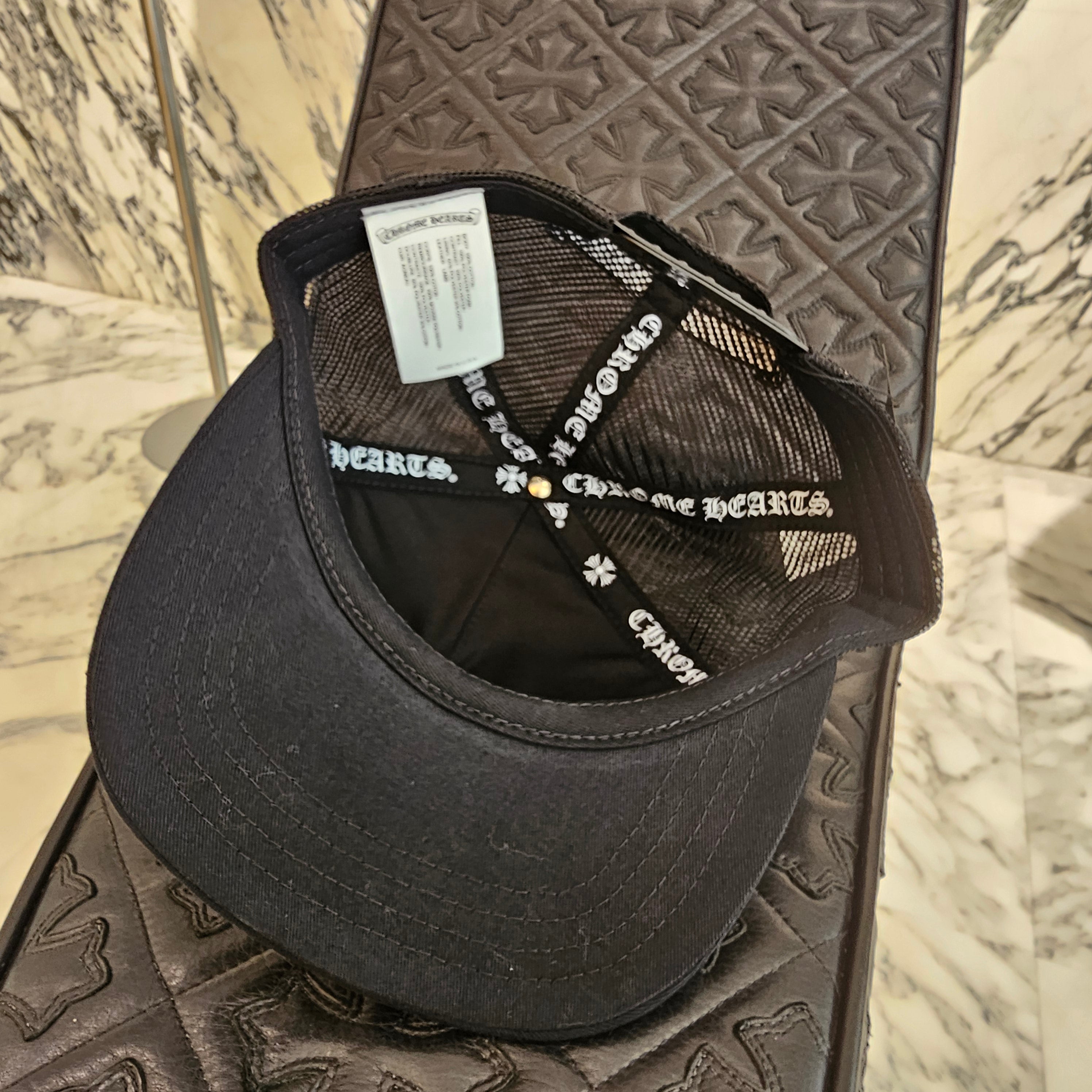 CHROME HEARTS Triple Cross Leather Patch Trucker Cap ONE SIZE (51-61) クロムハーツ トリプルクロス レザーパッチ トラッカーキャップ サイズONE SIZE (51-61)