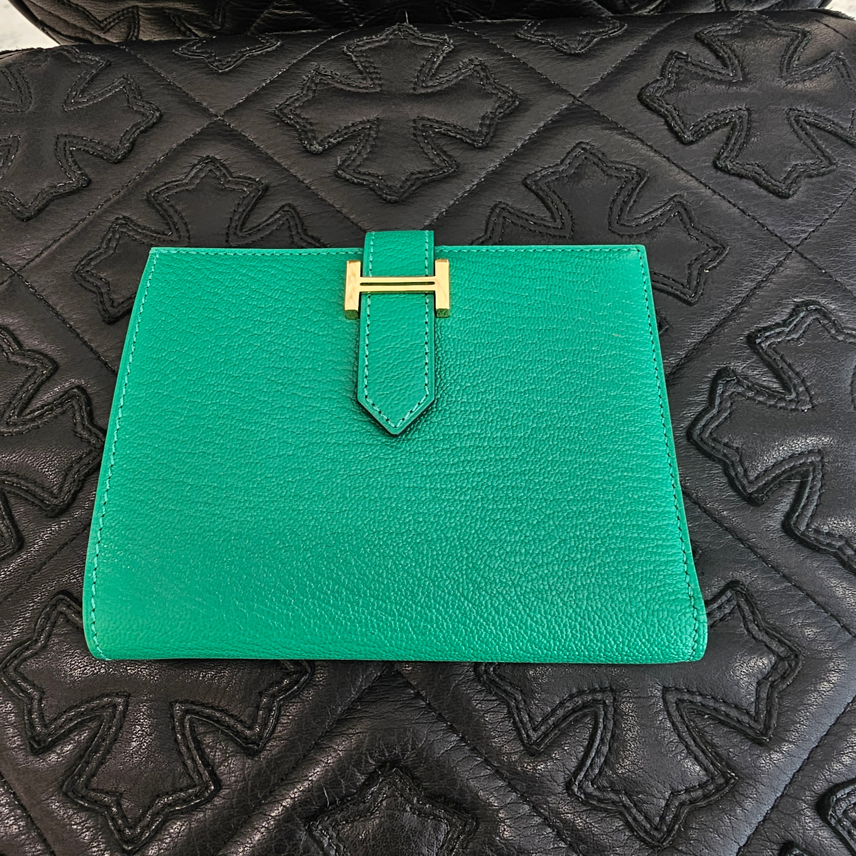 HERMES Bearn Compact Wallet "VERT JADE" W刻印 エルメス ベアン コンパクト ウォレット "ヴェールジェイド" W刻印