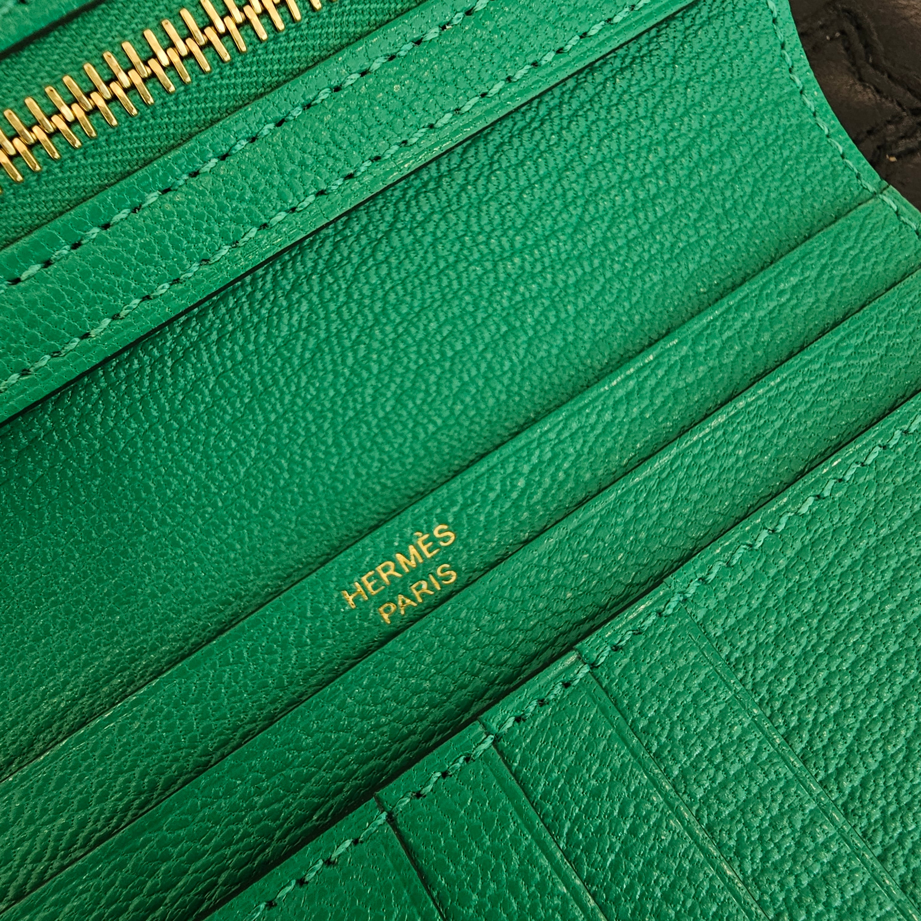 HERMES Bearn Compact Wallet "VERT JADE" W刻印 エルメス ベアン コンパクト ウォレット "ヴェールジェイド" W刻印