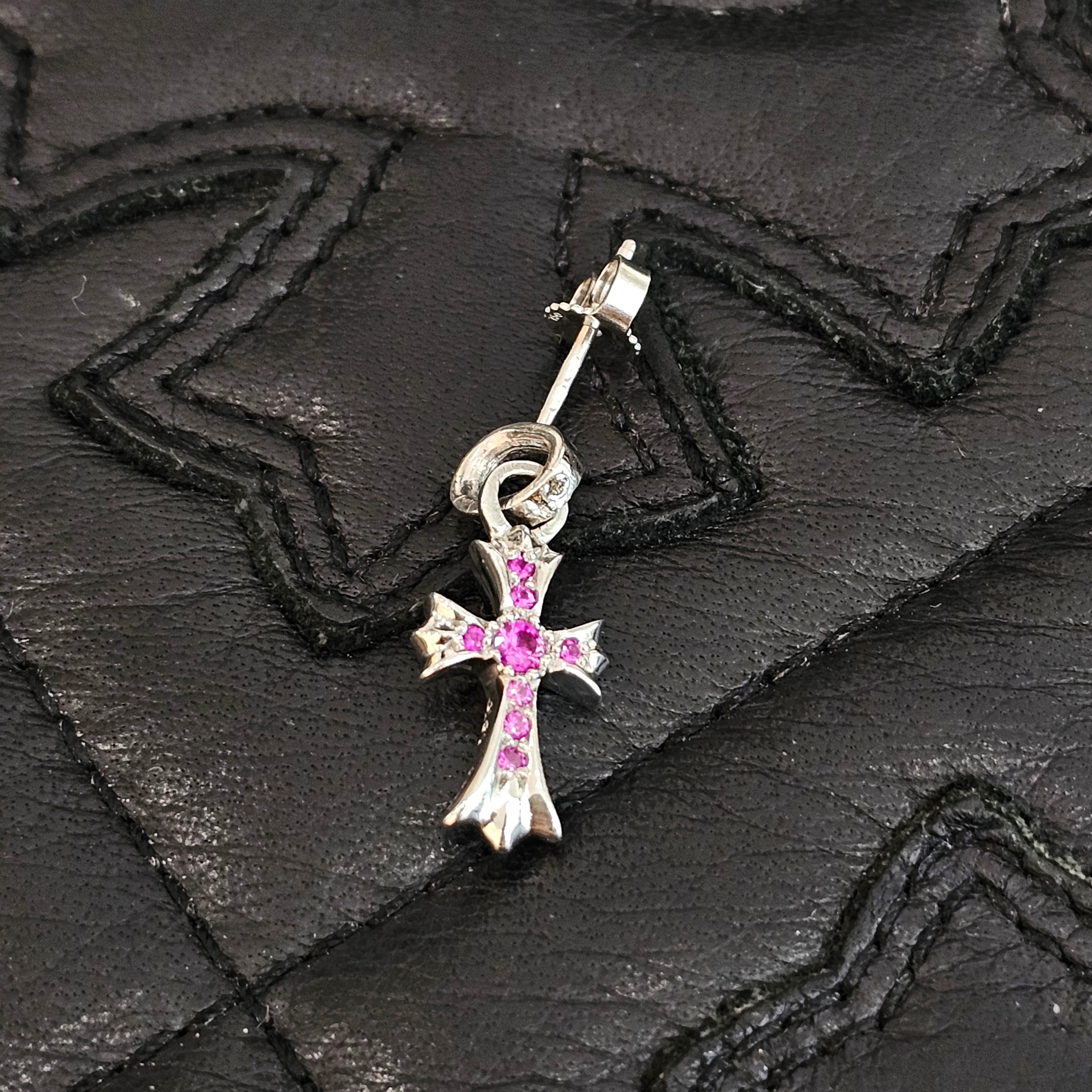 CHROME HEARTS 18K WG Baby Fat Pave Pink Sapphire Earring クロムハーツ 18K ホワイトゴールド パヴェ ピンクサファイア イヤリング ピアス