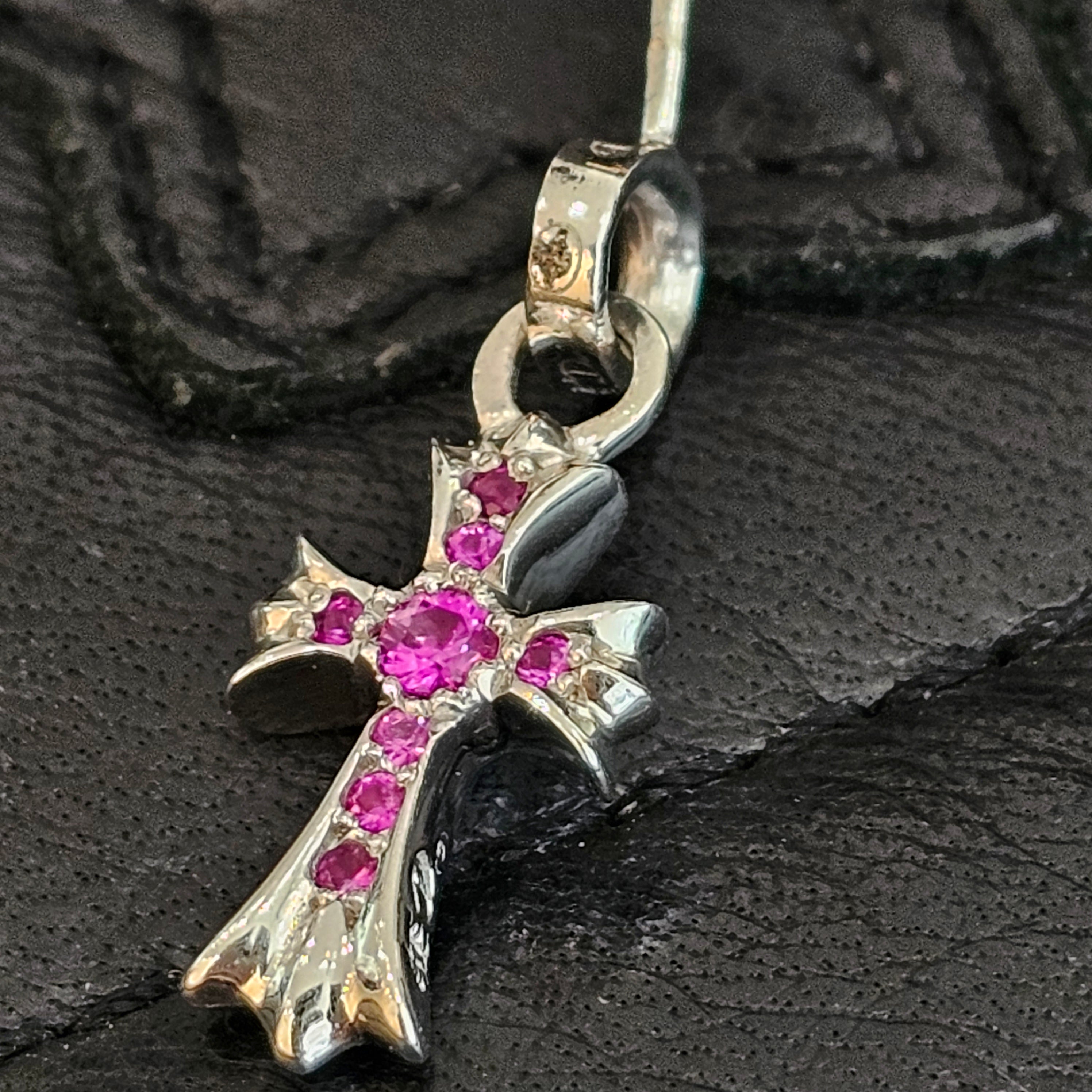 CHROME HEARTS 18K WG Baby Fat Pave Pink Sapphire Earring クロムハーツ 18K ホワイトゴールド パヴェ ピンクサファイア イヤリング ピアス