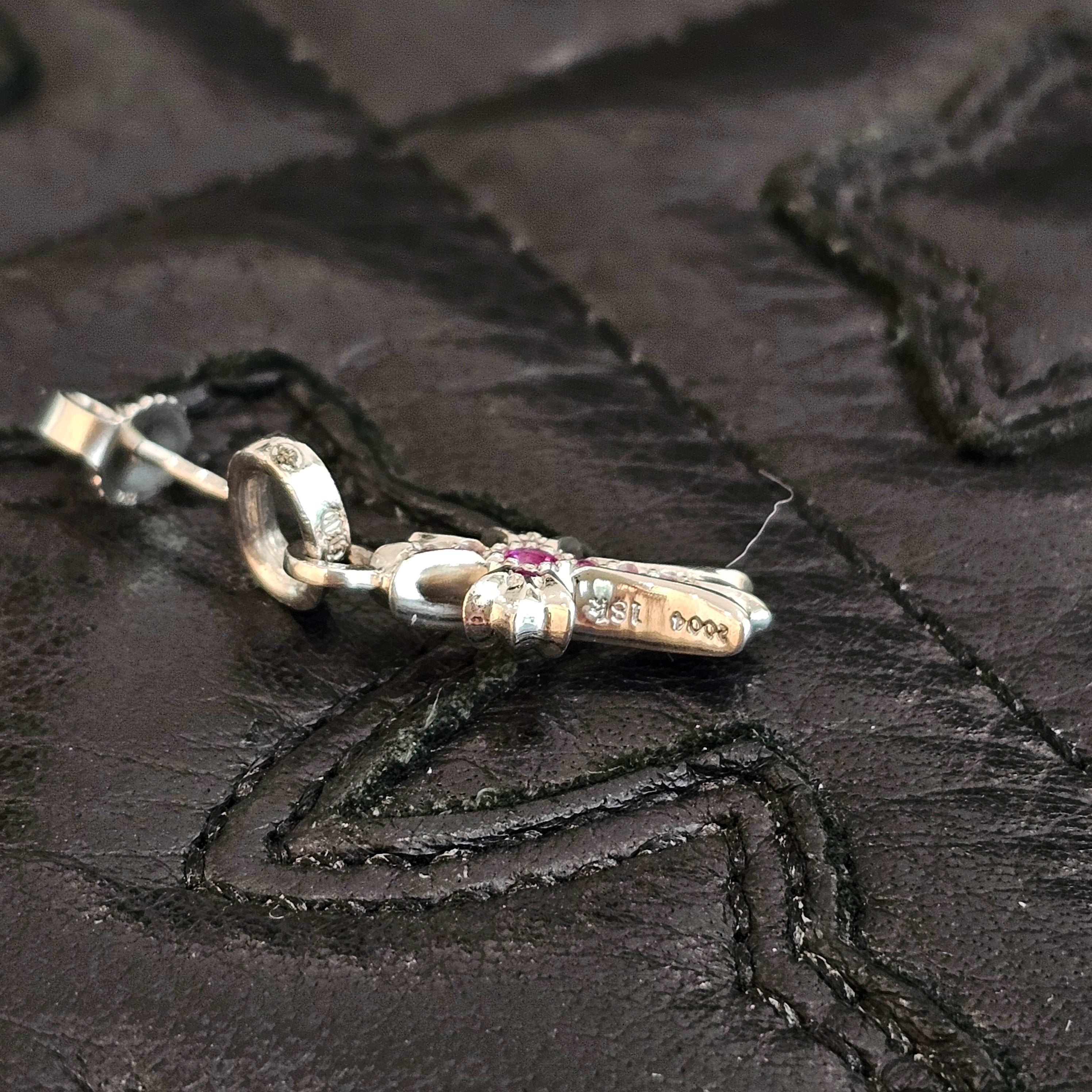 CHROME HEARTS 18K WG Baby Fat Pave Pink Sapphire Earring クロムハーツ 18K ホワイトゴールド パヴェ ピンクサファイア イヤリング ピアス