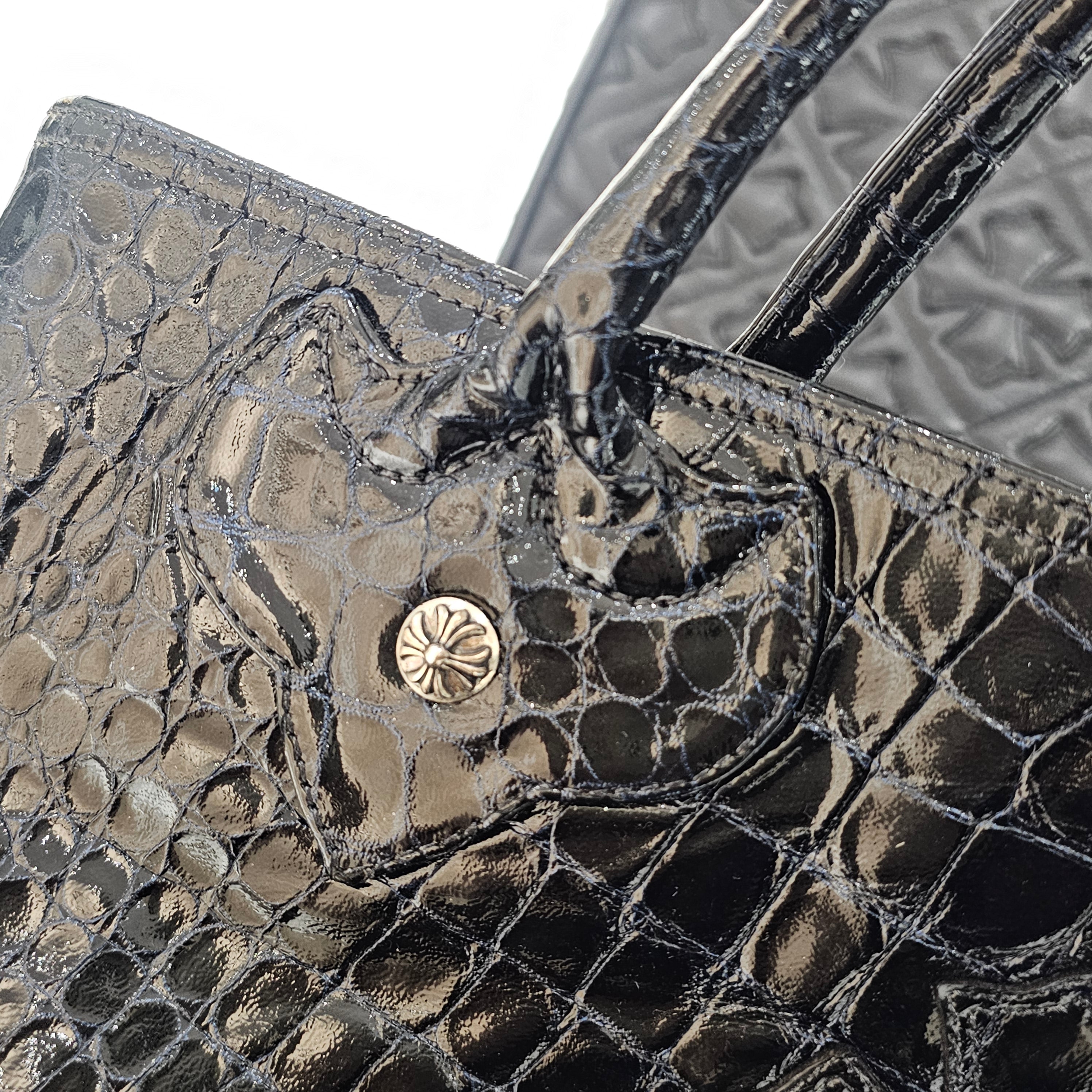CHROME HEARTS FS Alligator Patent Leather Cross Patch Tote Bag クロムハーツ FS アリゲーター パテントレザー クロスパッチ トートバッグ