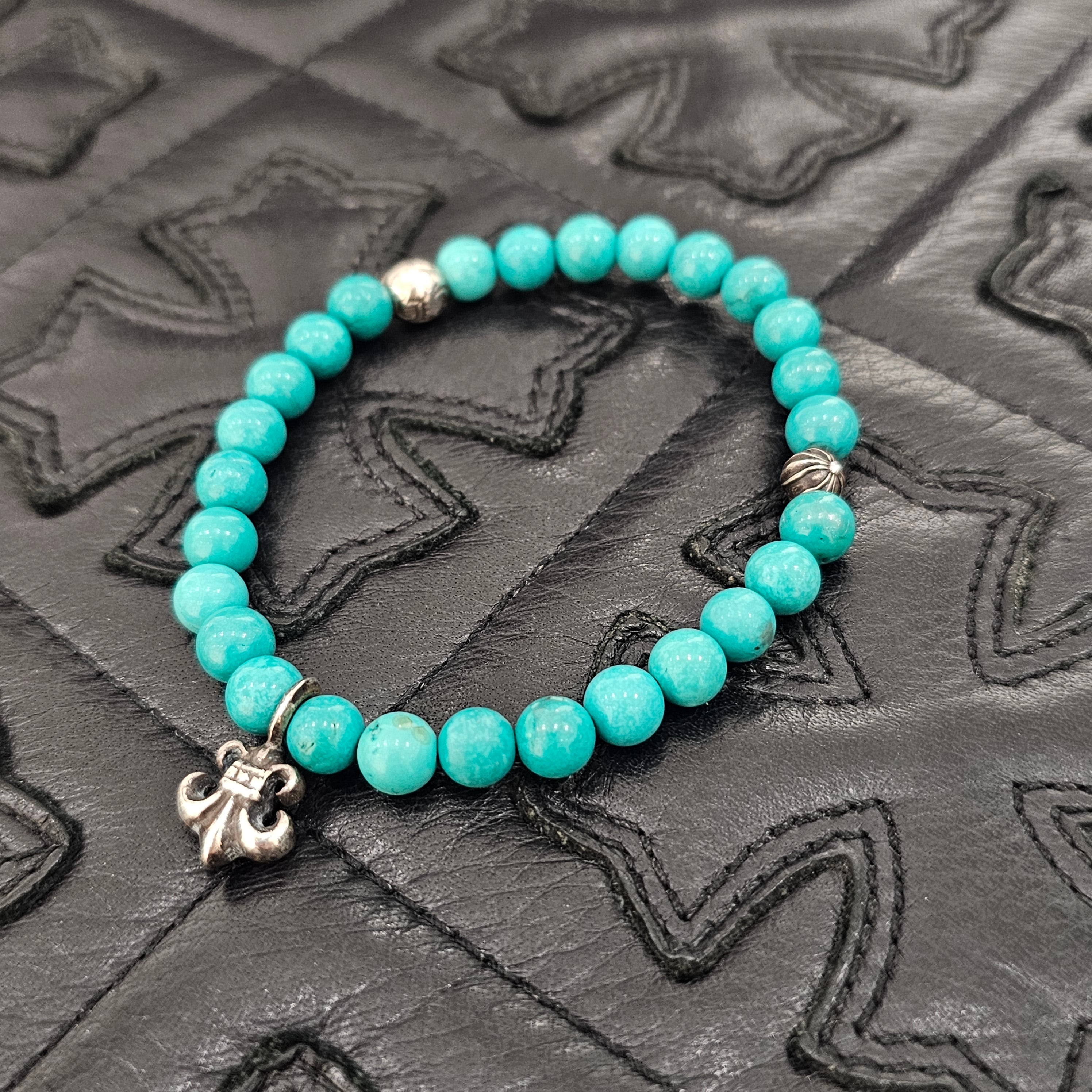 CHROME HEARTS BS FLARE Turquoise Beads Bracelet クロムハーツ BSフレア ターコイズビーズ ブレスレット