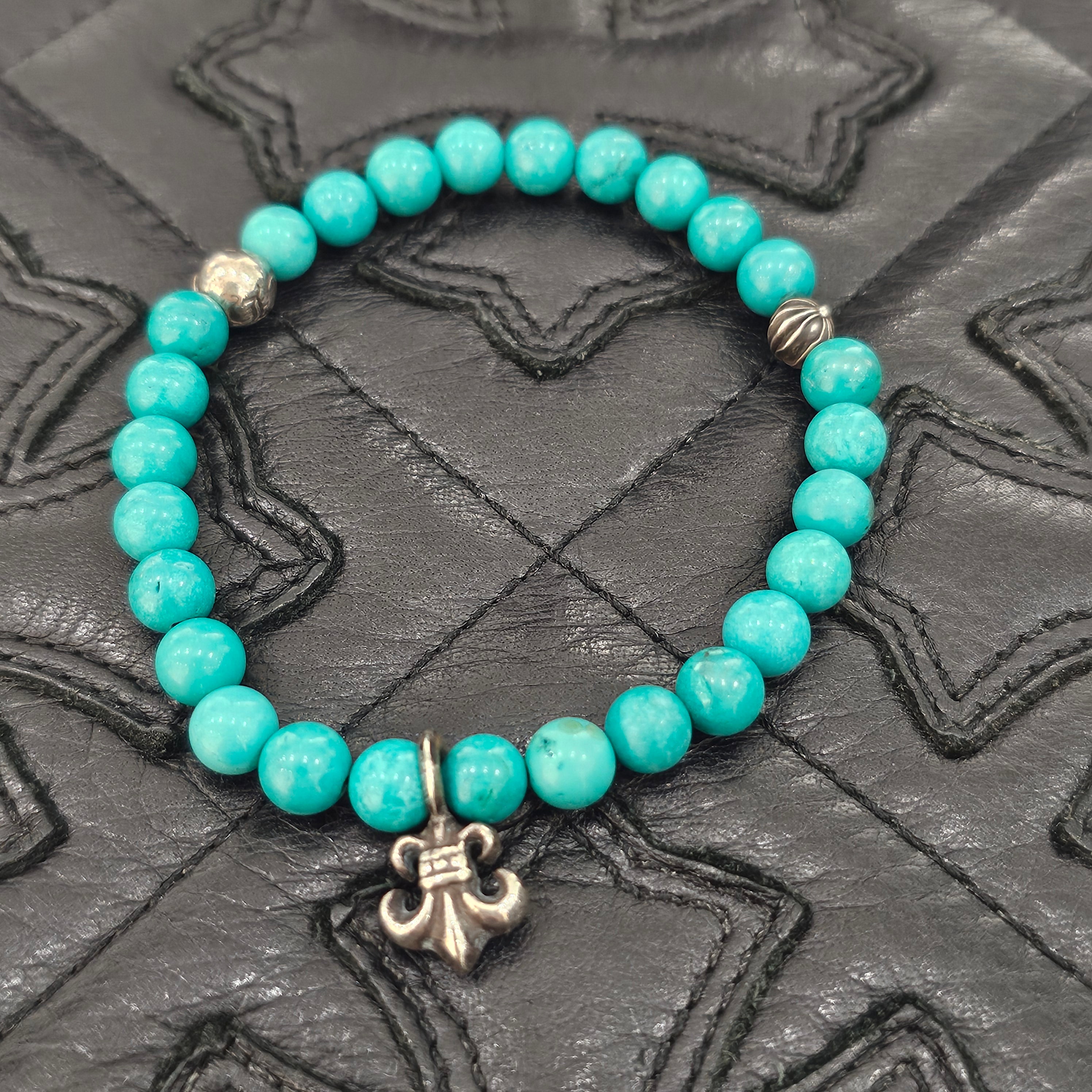 CHROME HEARTS BS FLARE Turquoise Beads Bracelet クロムハーツ BSフレア ターコイズビーズ ブレスレット