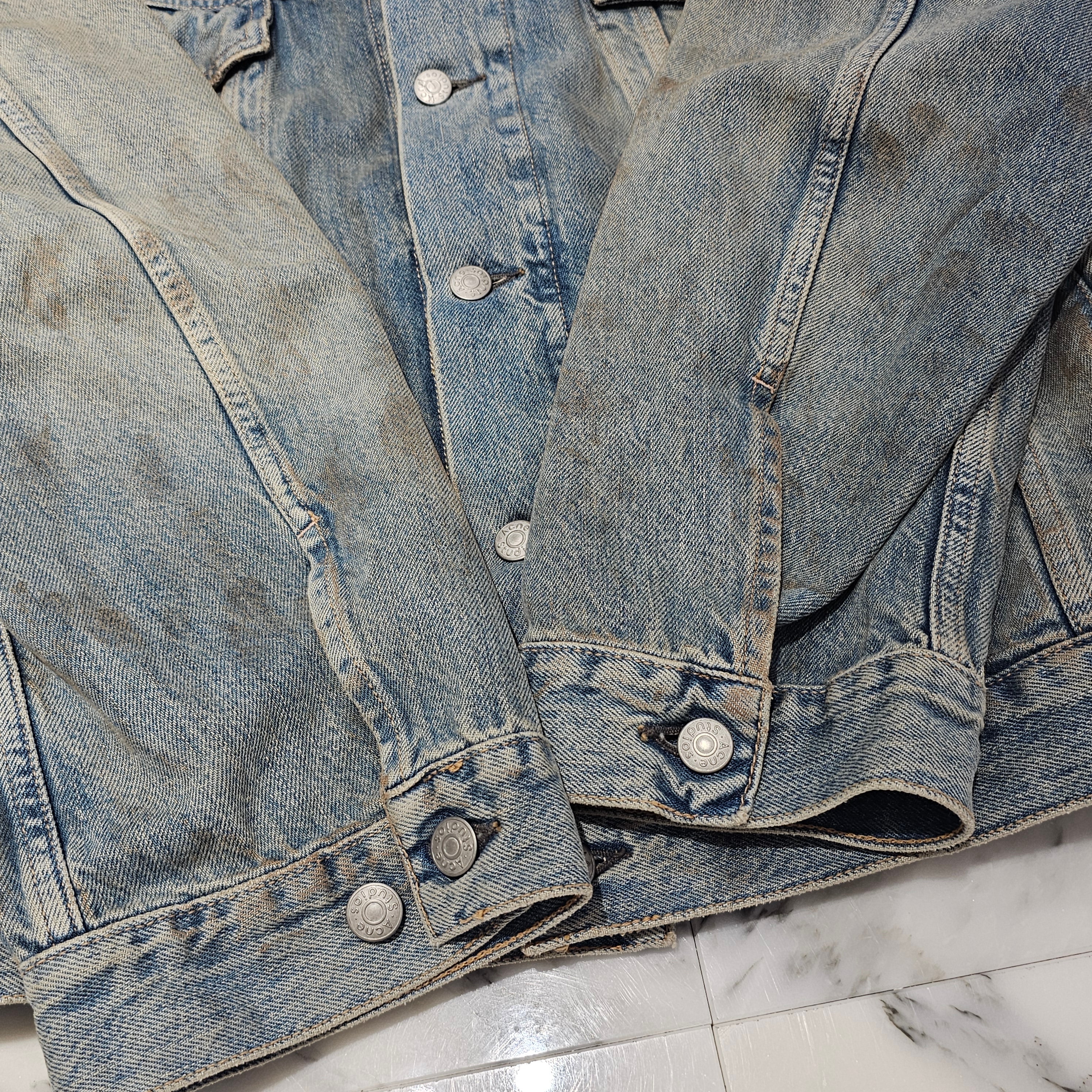 Acne Studios 2021AW Penicillin Treated Denim Jacket / Denim Pants Set Up Size XS / 31×30 アクネストゥディオズ ペニシリン 加工 デニムジャケット / デニムパンツ セットアップ サイズXS / サイズ31×30