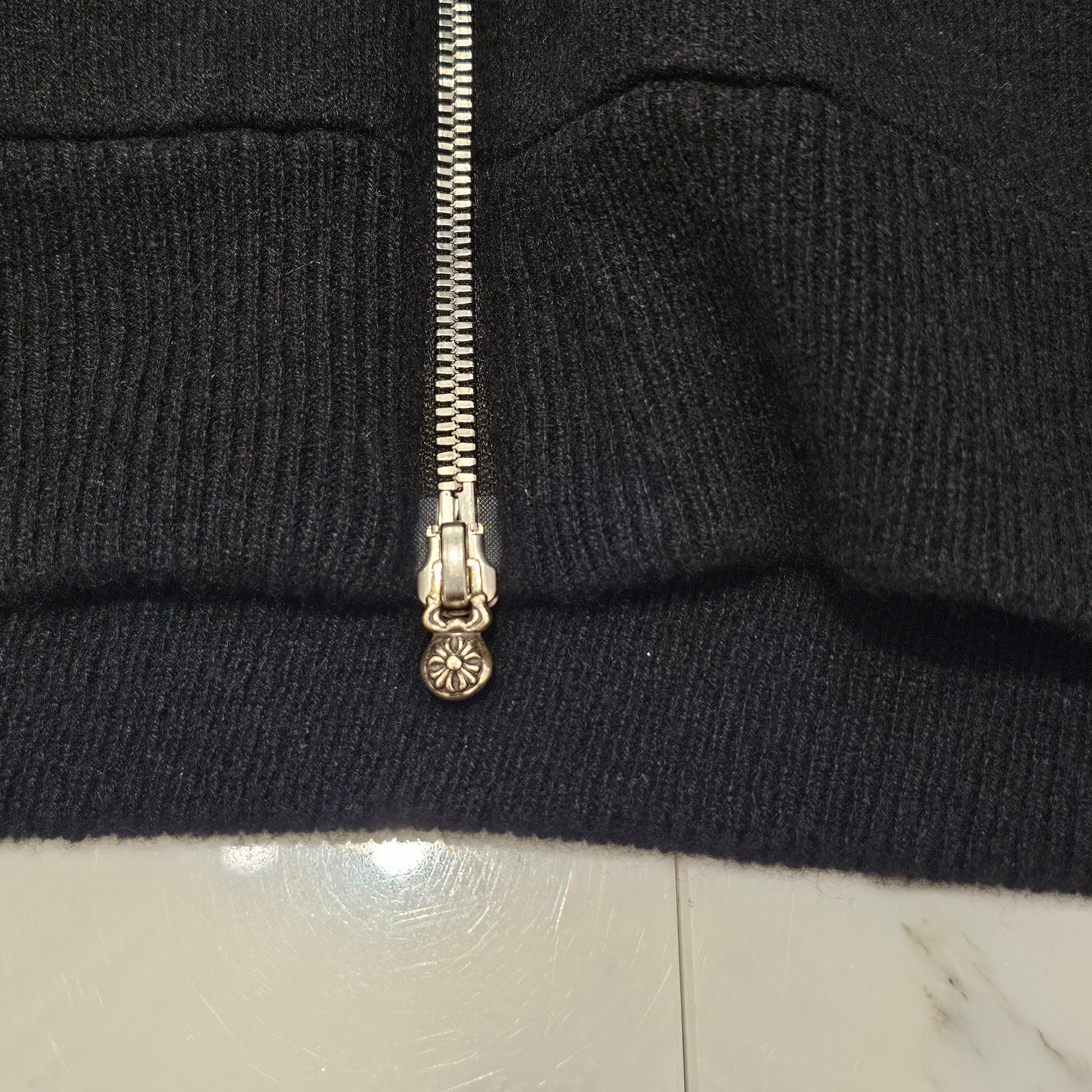 CHROME HEARTS Y NOT Arm Logo Cashmere Knit Zip Up Hoodie Size L クロムハーツ ワイノット アームロゴ カシミヤジップアップフーディ サイズL