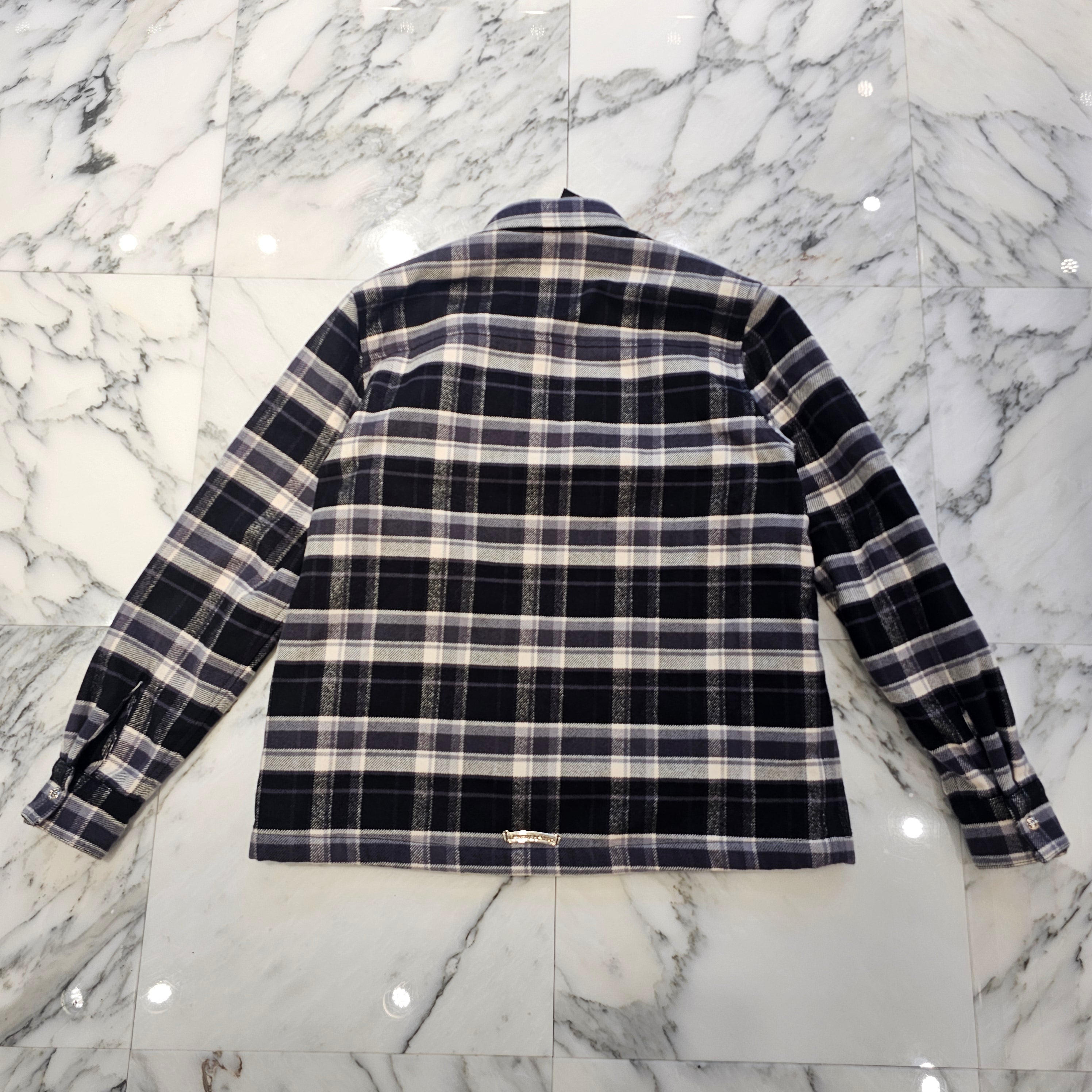 CHROME HEARTS Y NOT Cross Ball Button Check Shirt Jacket Size S クロムハーツ ワイノット クロスボールボタン チェック シャツ ジャケット サイズS