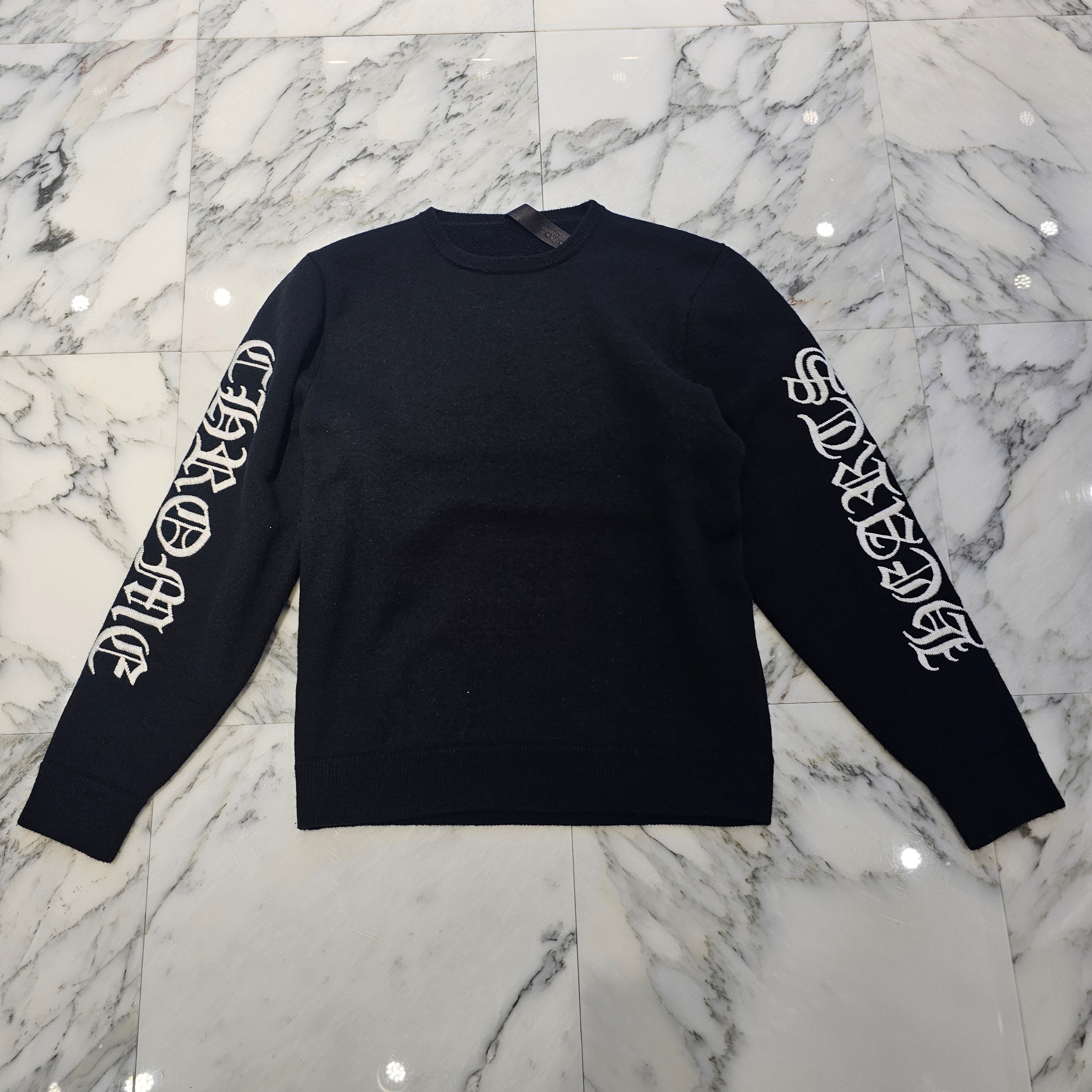 CHROME HEARTS Y NOT Arm Logo Embroidery Cashmere Knit Sweater Size M クロムハーツ ワイノット アームロゴ刺繍 カシミヤ ニット セーター サイズM