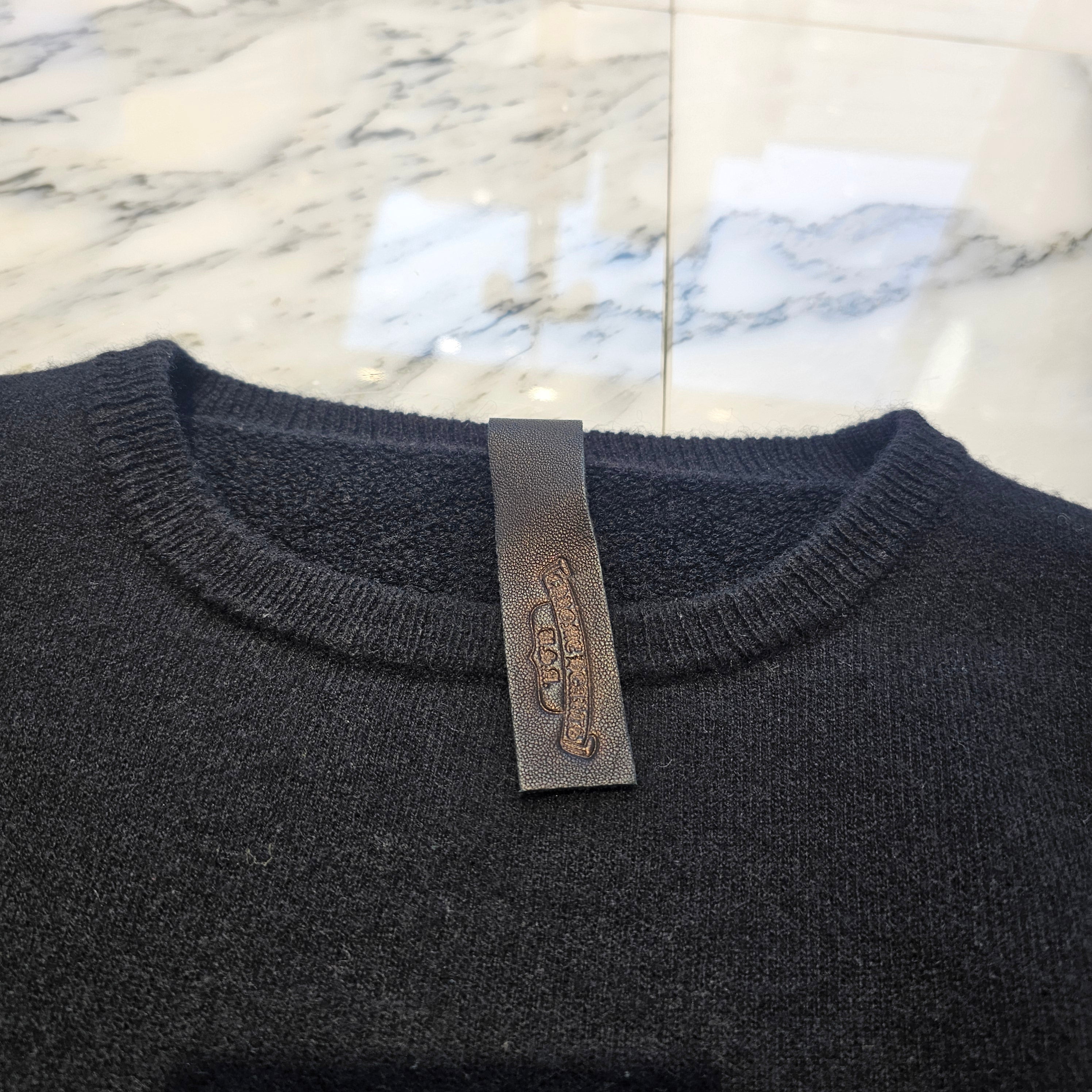 CHROME HEARTS Y NOT Arm Logo Embroidery Cashmere Knit Sweater Size M クロムハーツ ワイノット アームロゴ刺繍 カシミヤ ニット セーター サイズM