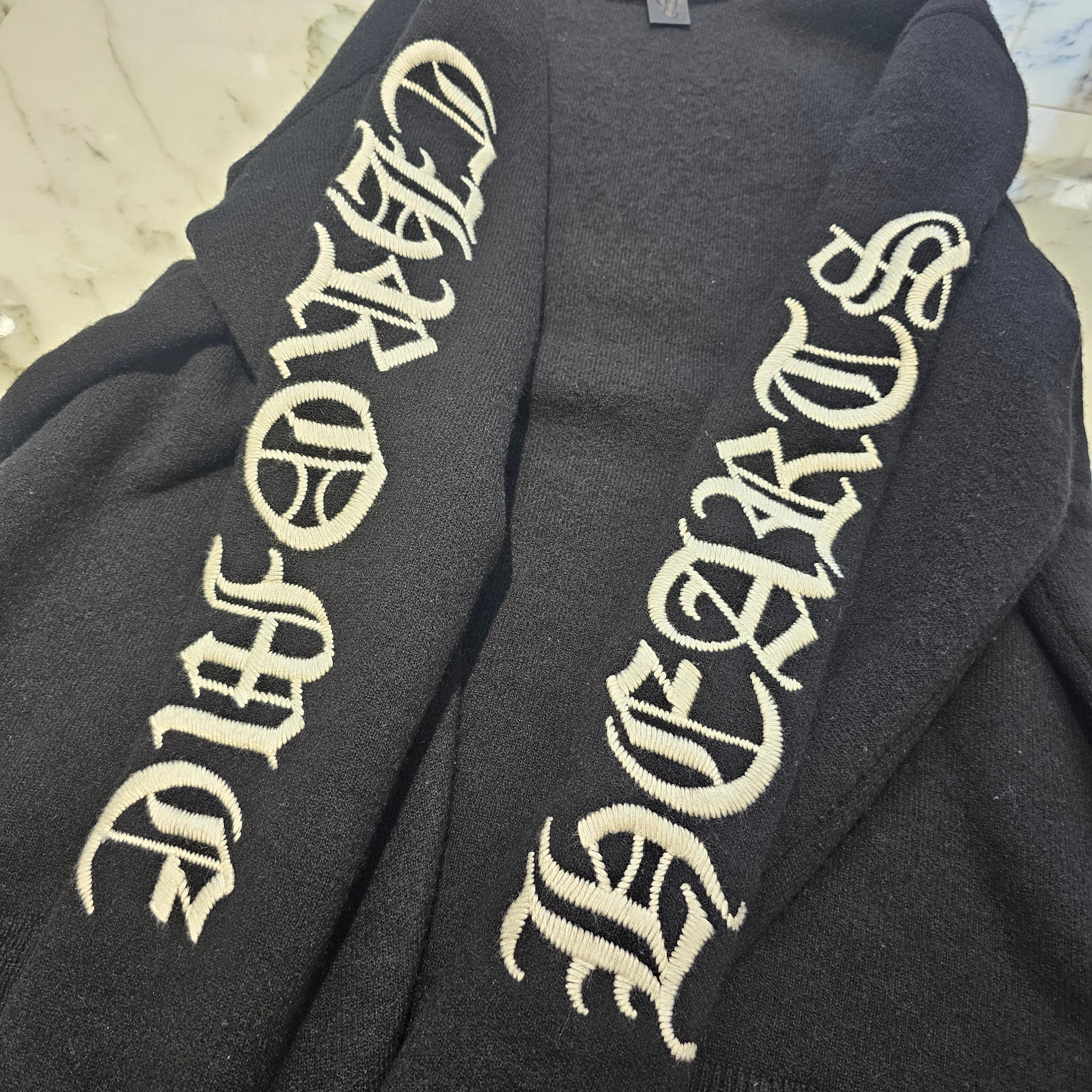 CHROME HEARTS Y NOT Arm Logo Embroidery Cashmere Knit Sweater Size M クロムハーツ ワイノット アームロゴ刺繍 カシミヤ ニット セーター サイズM