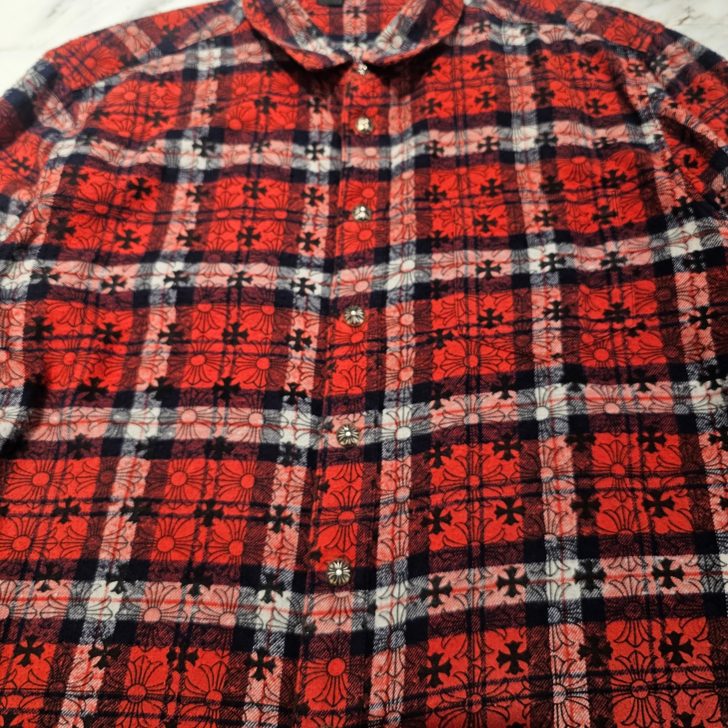 CHROME HEARTS Loose Ends Check Shirt Size L クロムハーツ ルーズエンド チェックシャツ サイズL