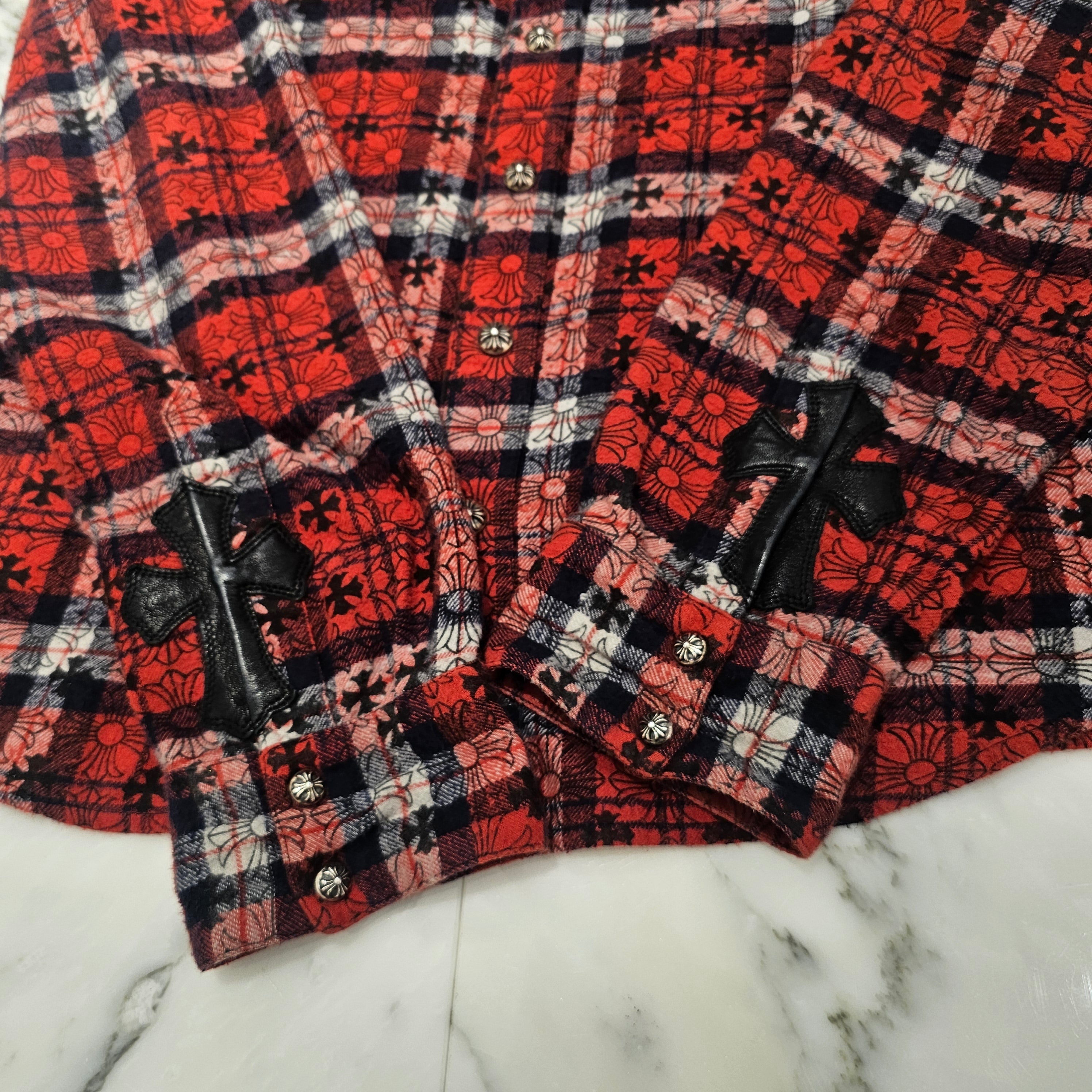 CHROME HEARTS Loose Ends Check Shirt Size L クロムハーツ ルーズエンド チェックシャツ サイズL