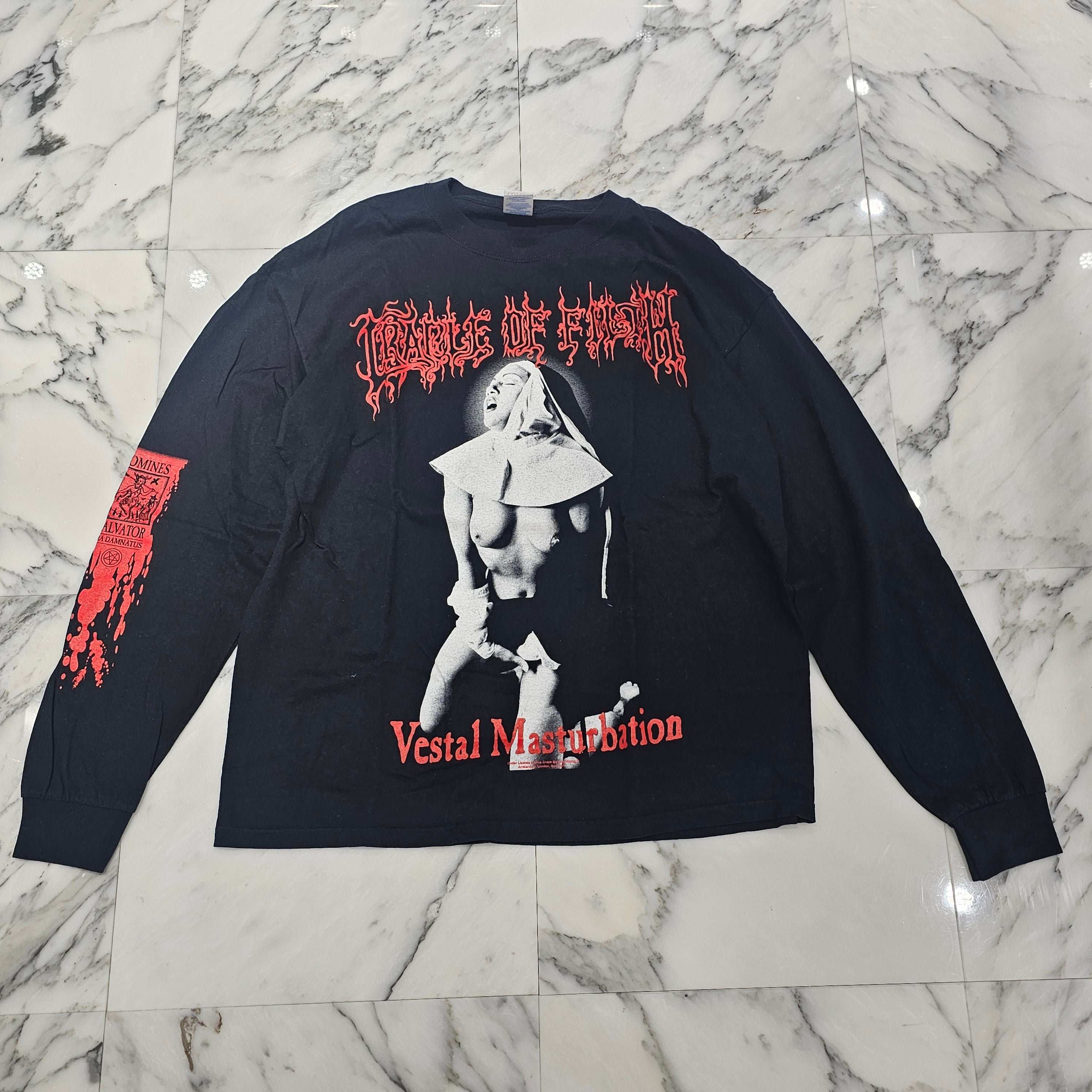 Vintage 90's Cradle Of Filth Y2K "VESTAL MASTURBATION" GILDAN L/S Tee Size XL 90's クレイドルオブフィルス Y2K "ベスタルマスターベーション" ギルダン社製 ロングスリーブTシャツ サイズXL