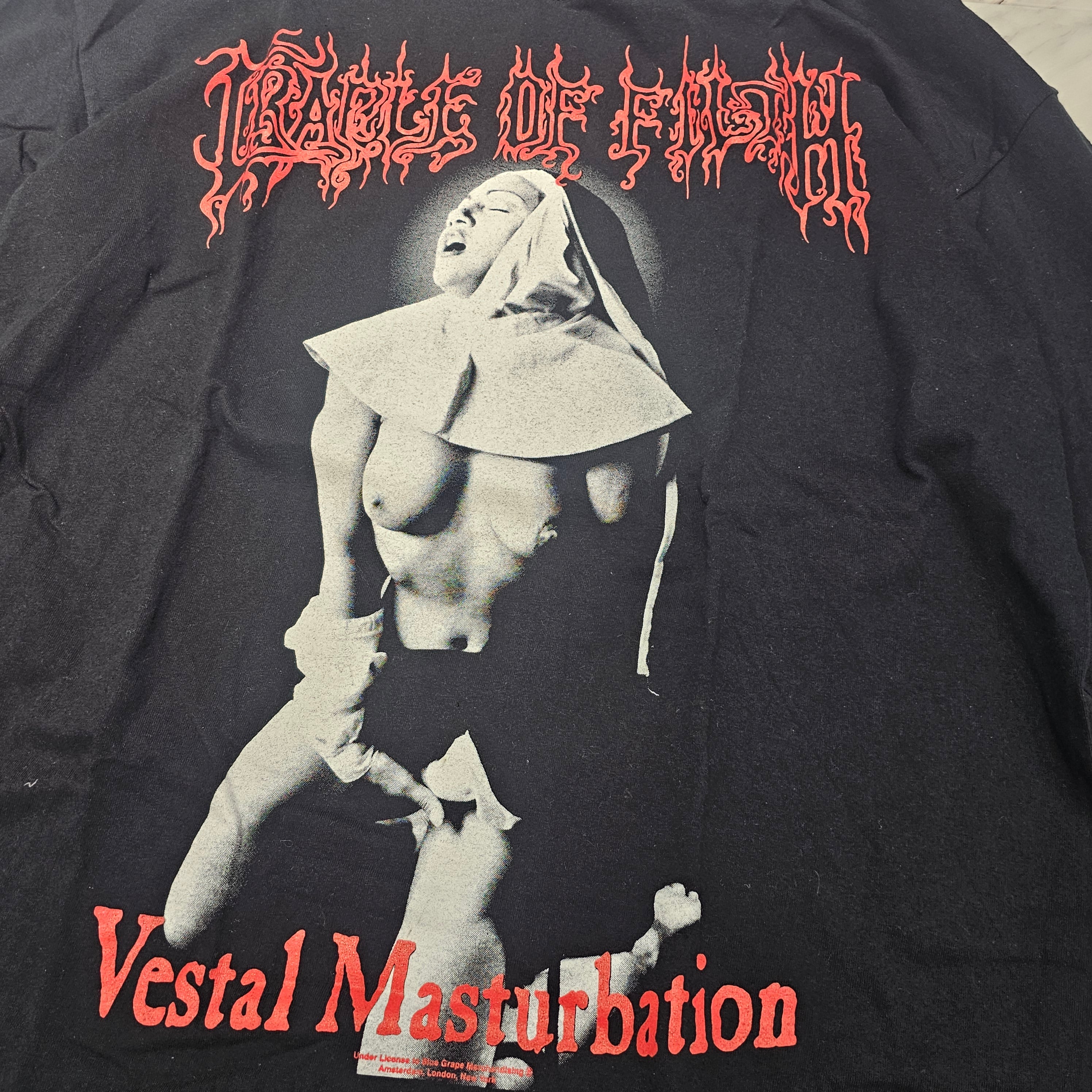 Vintage 90's Cradle Of Filth Y2K "VESTAL MASTURBATION" GILDAN L/S Tee Size XL 90's クレイドルオブフィルス Y2K "ベスタルマスターベーション" ギルダン社製 ロングスリーブTシャツ サイズXL