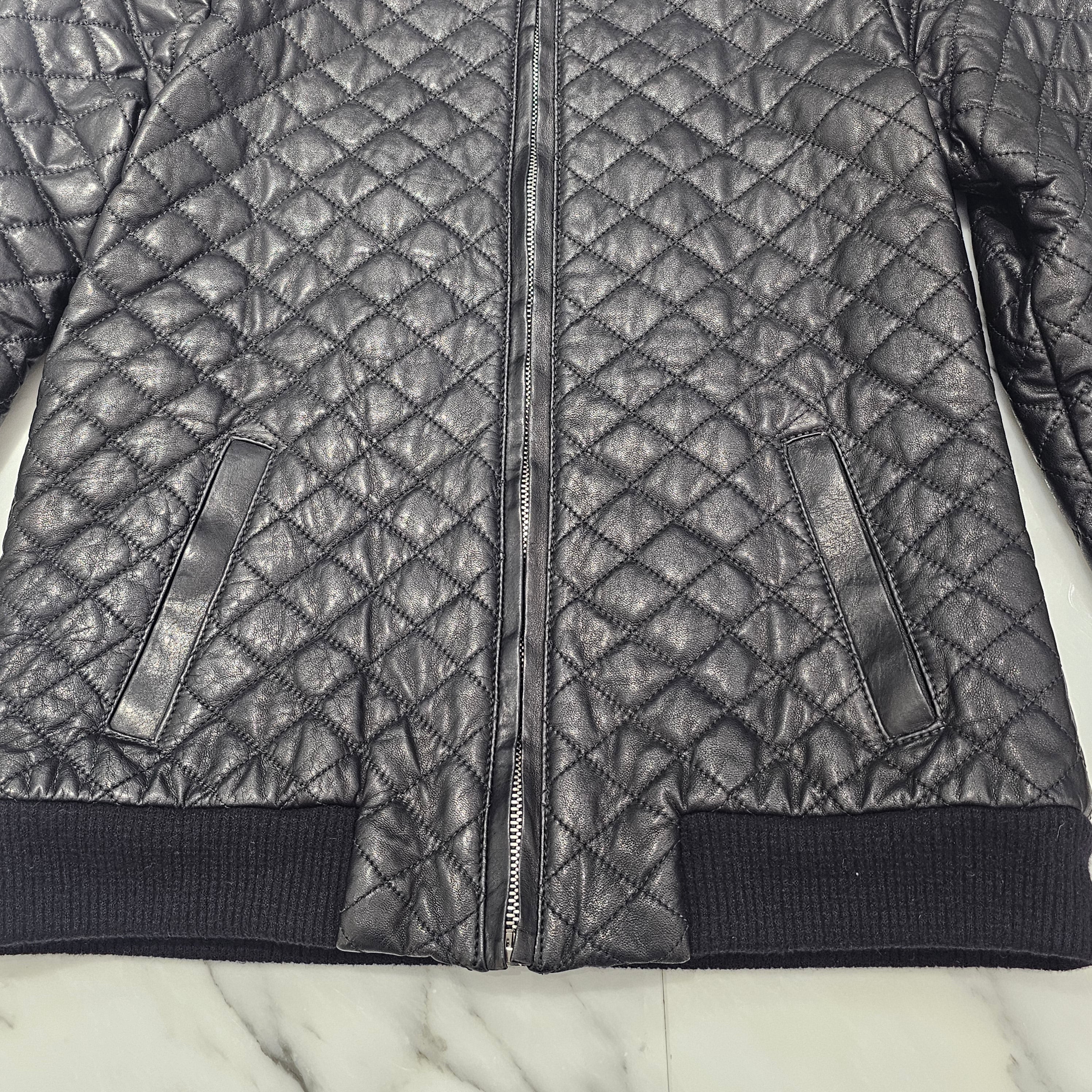 CHROME HEARTS Dagger Zip Quilting Leather Jacket Size S クロムハーツ ダガージップ キルティング レザージャケット サイズS