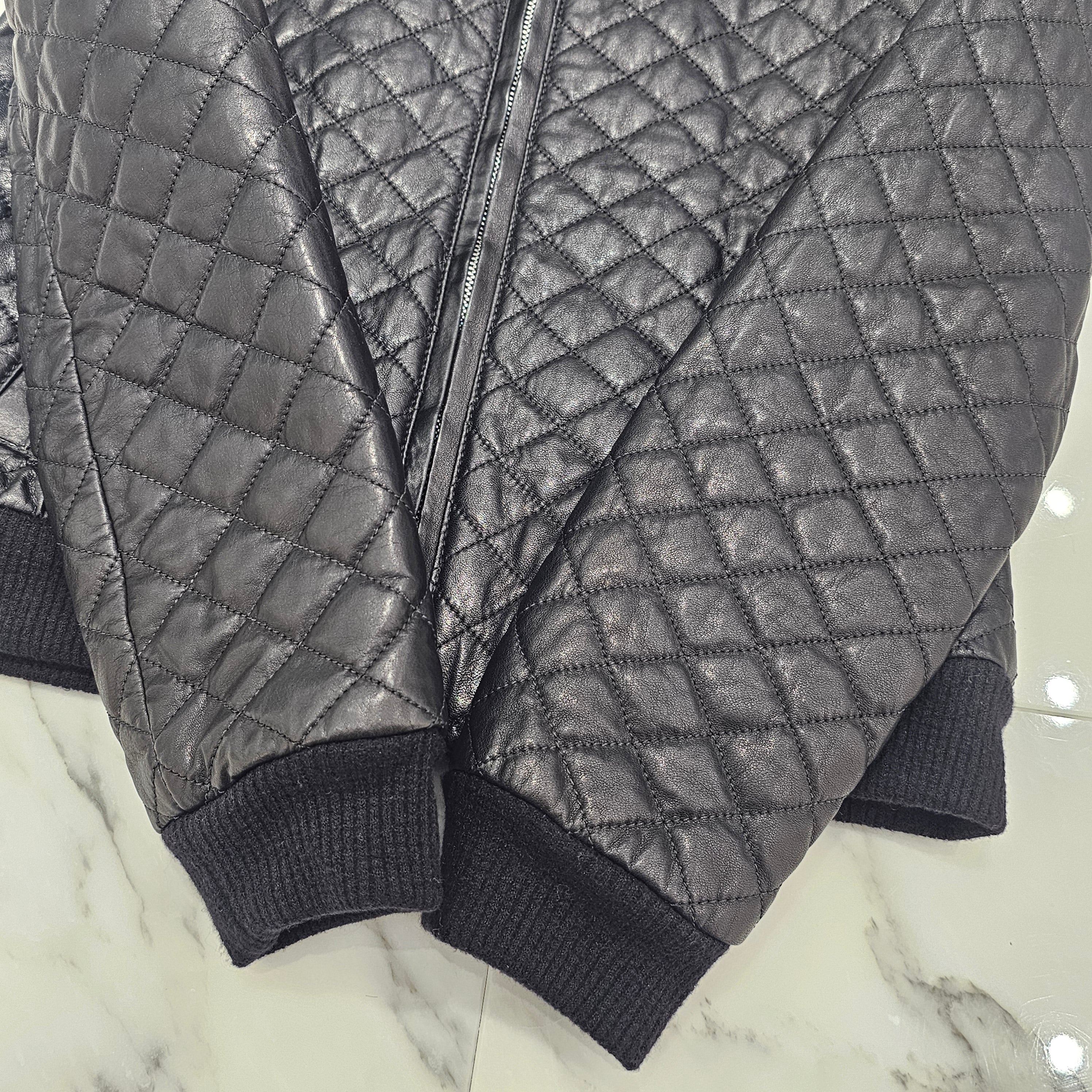 CHROME HEARTS Dagger Zip Quilting Leather Jacket Size S クロム