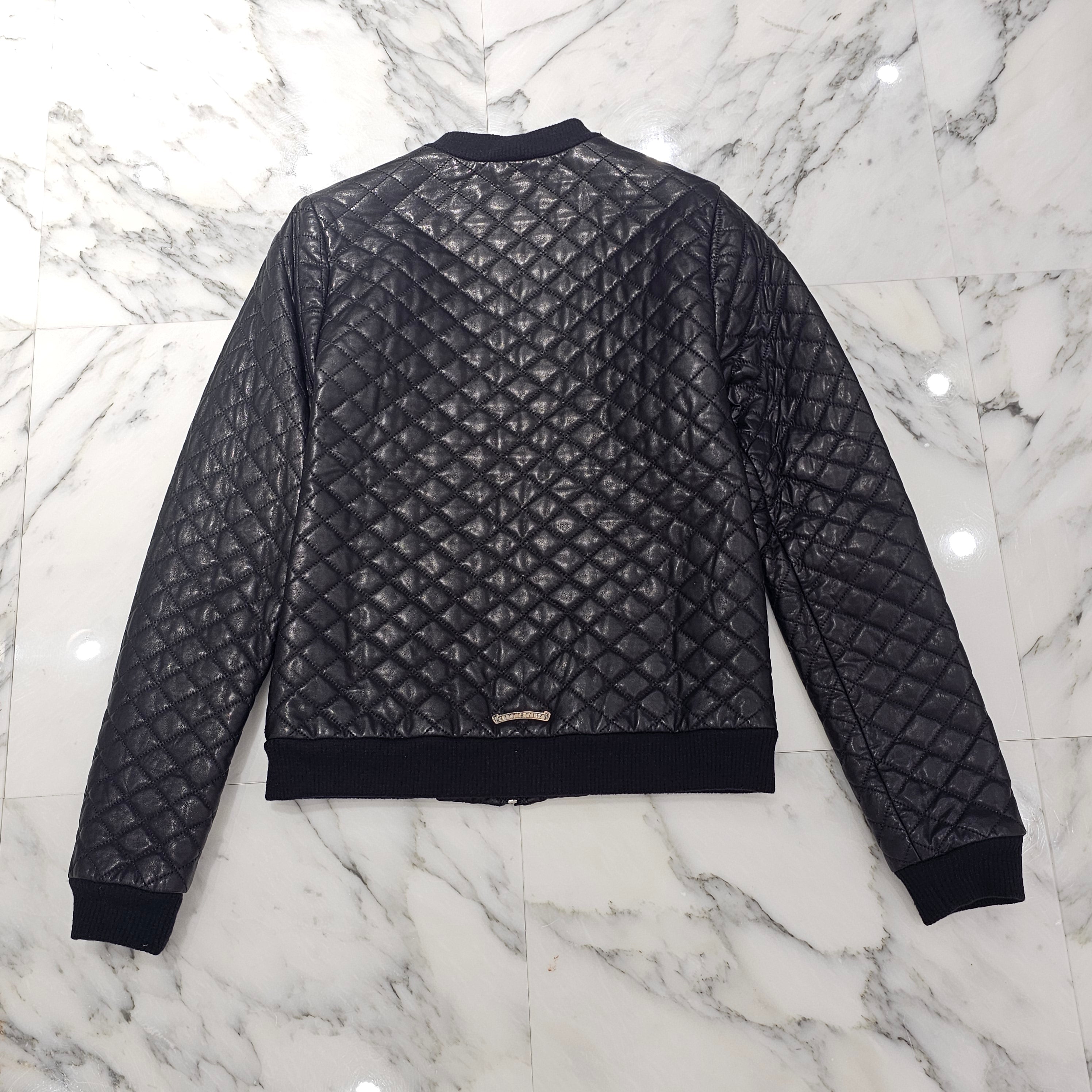 CHROME HEARTS Dagger Zip Quilting Leather Jacket Size S クロムハーツ ダガージップ キルティング レザージャケット サイズS