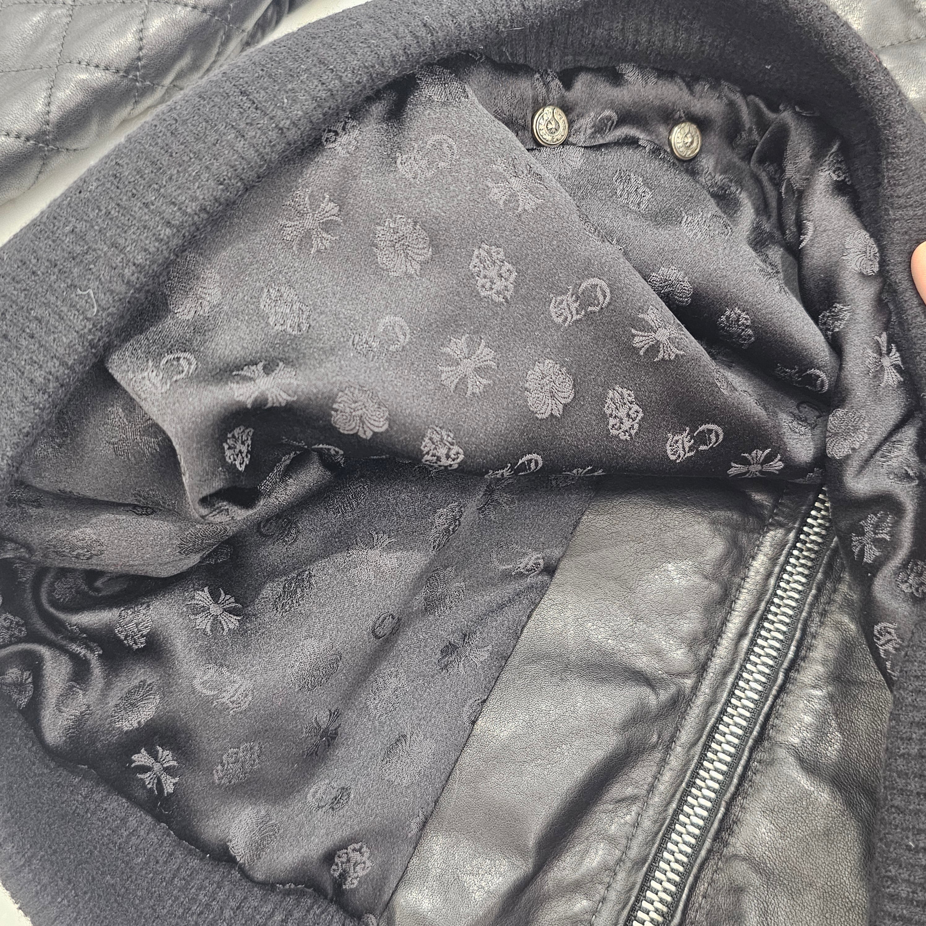 CHROME HEARTS Dagger Zip Quilting Leather Jacket Size S クロムハーツ ダガージップ キルティング レザージャケット サイズS