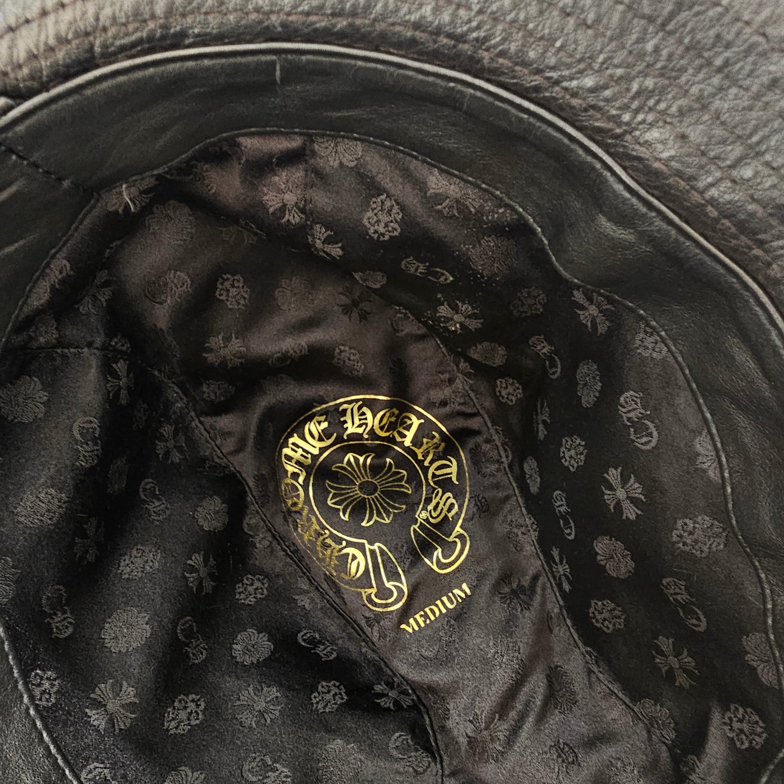 CHROME HEARTS FEDRA Leather Bucket Hat Size M クロムハーツ フェドラ レザー バケットハット サイズM