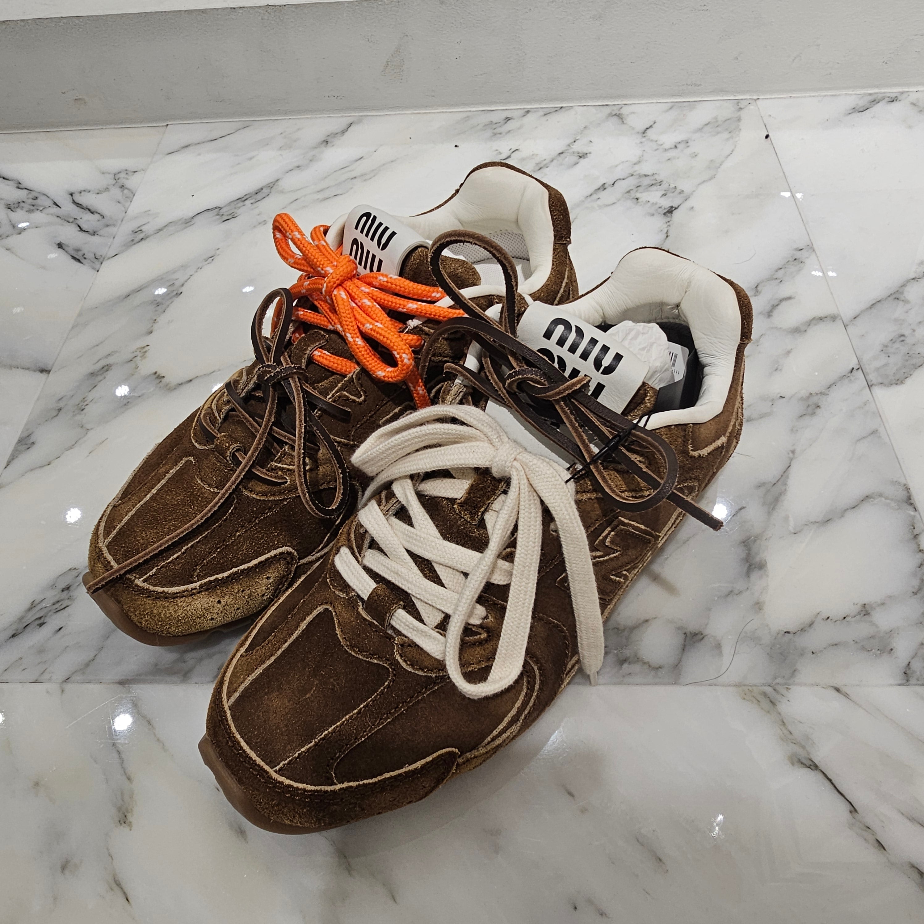 MIU MIU × new balance 530 SL Suede Mesh Sneaker 5E165E Z5O F0401 Size 36（23cm）ミュウミュウ × ニューバランス 530 SL スエード メッシュ スニーカー サイズ36（23cm）