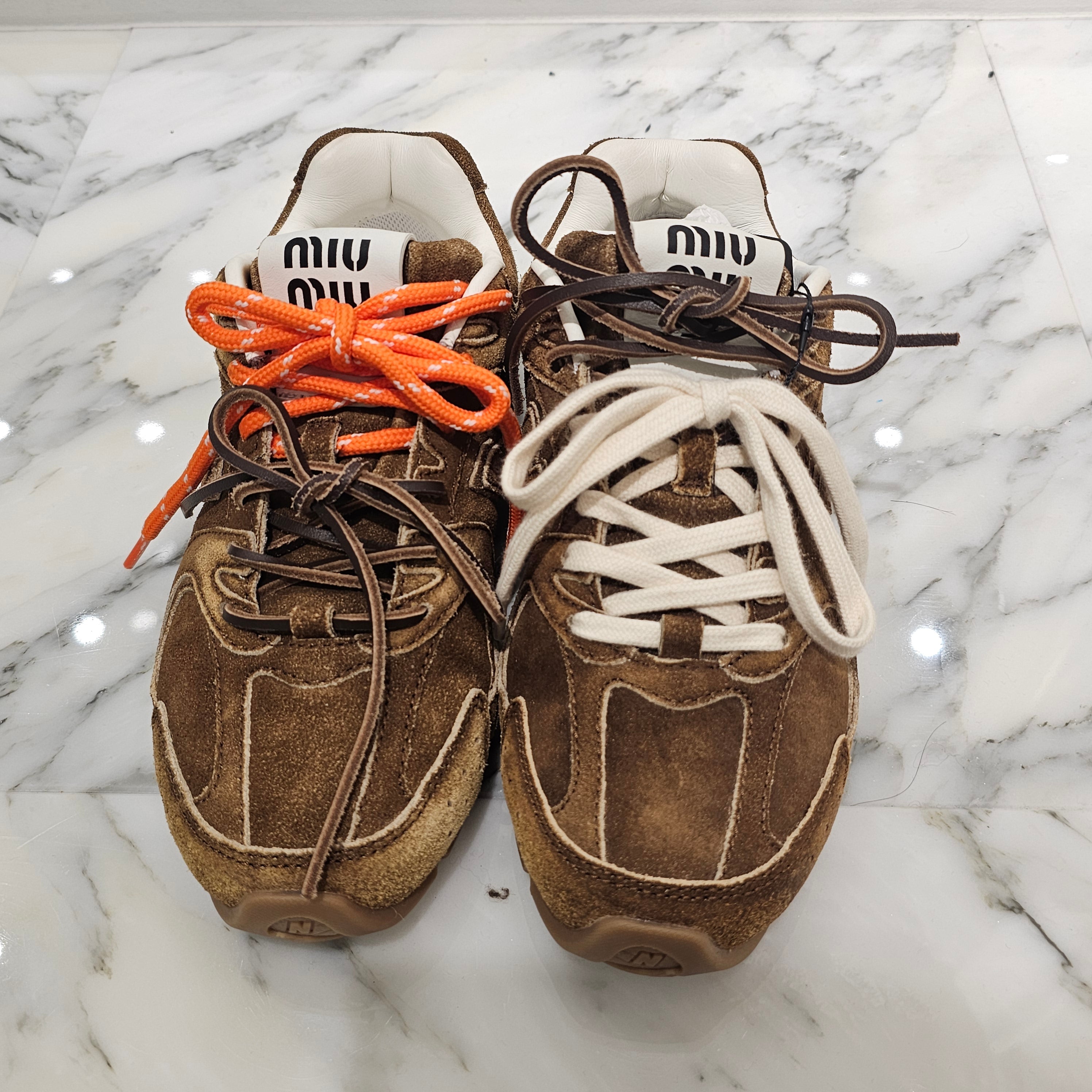 MIU MIU × new balance 530 SL Suede Mesh Sneaker 5E165E Z5O F0401 Size 36（23cm）ミュウミュウ × ニューバランス 530 SL スエード メッシュ スニーカー サイズ36（23cm）