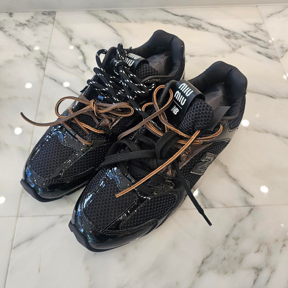 MIU MIU × new balance 530 SL Suede Mesh Sneaker 5E165E 3F33 F002 Size 40 1/2（25.5cm）ミュウミュウ × ニューバランス 530 SL スエード メッシュ スニーカー サイズ40 1/2（25.5cm）