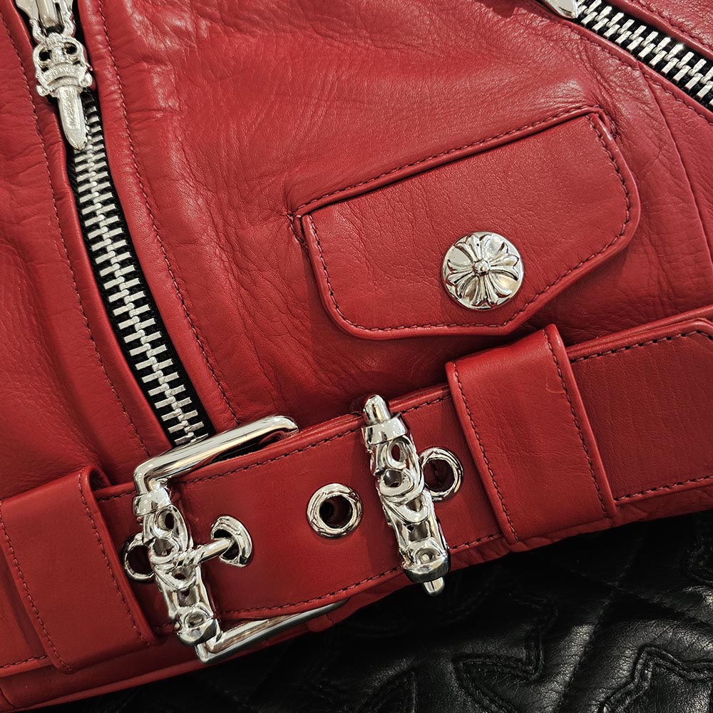 CHROME HEARTS JJ Dean Leather Riders Hand Bag クロムハーツ JJ ディーン レザー ライダース ハンドバッグ