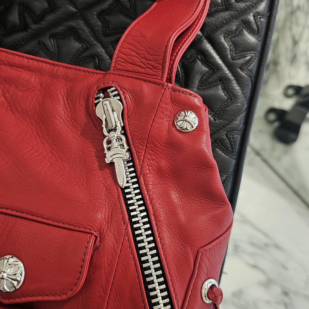 CHROME HEARTS JJ Dean Leather Riders Hand Bag クロムハーツ JJ ディーン レザー ライダース ハンドバッグ