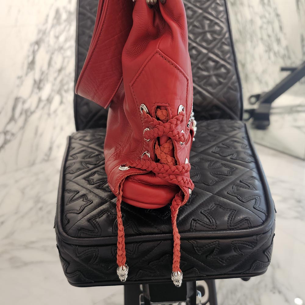 CHROME HEARTS JJ Dean Leather Riders Hand Bag クロムハーツ JJ ディーン レザー ライダース ハンドバッグ