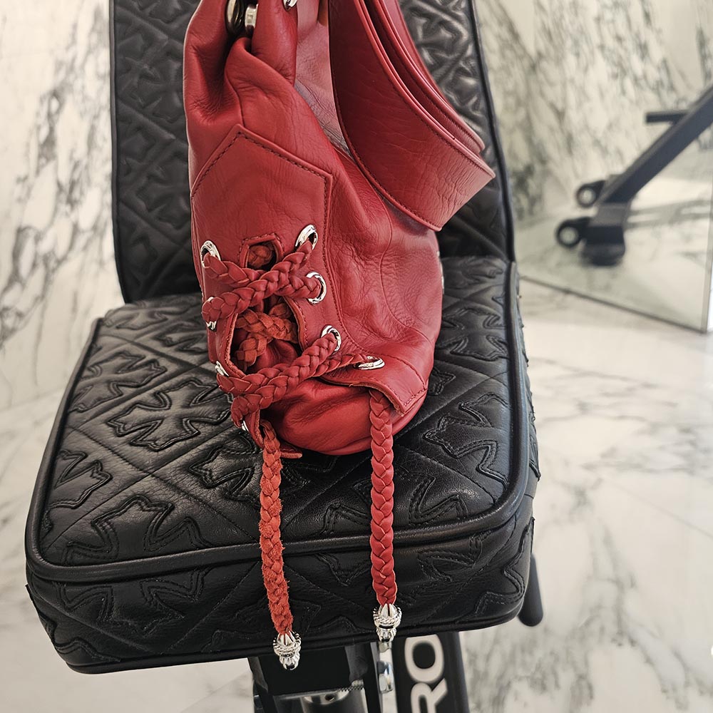 CHROME HEARTS JJ Dean Leather Riders Hand Bag クロムハーツ JJ ディーン レザー ライダース ハンドバッグ