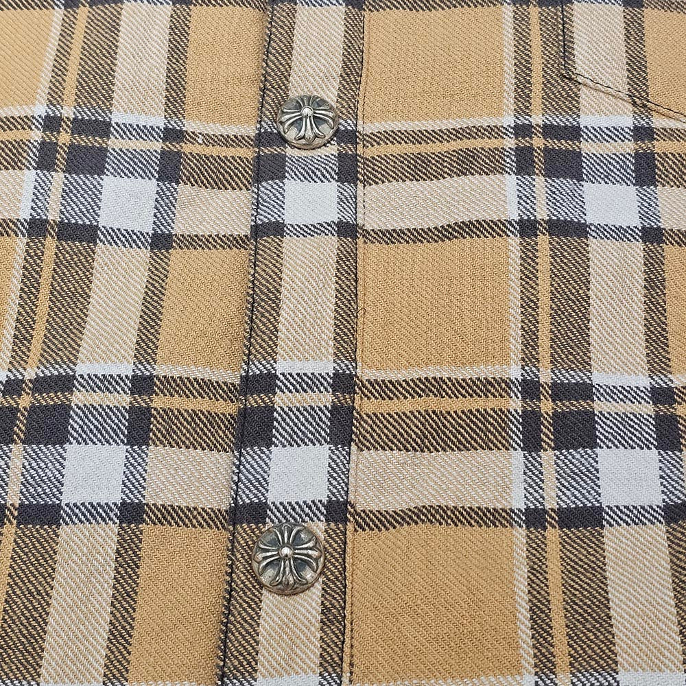 CHROME HEARTS Y NOT Workn Padded FLANNEL CHECK SHIRT JACKET Size XXL クロムハーツ ワイノット ワーキンパデッド フランネルチェック シャツジャケット サイズXXL
