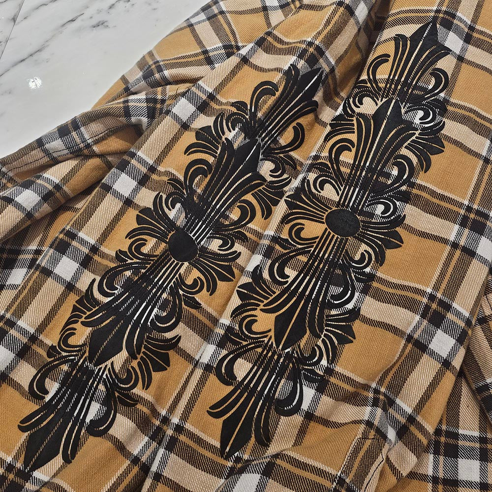 CHROME HEARTS Y NOT Workn Padded FLANNEL CHECK SHIRT JACKET Size XXL クロムハーツ ワイノット ワーキンパデッド フランネルチェック シャツジャケット サイズXXL