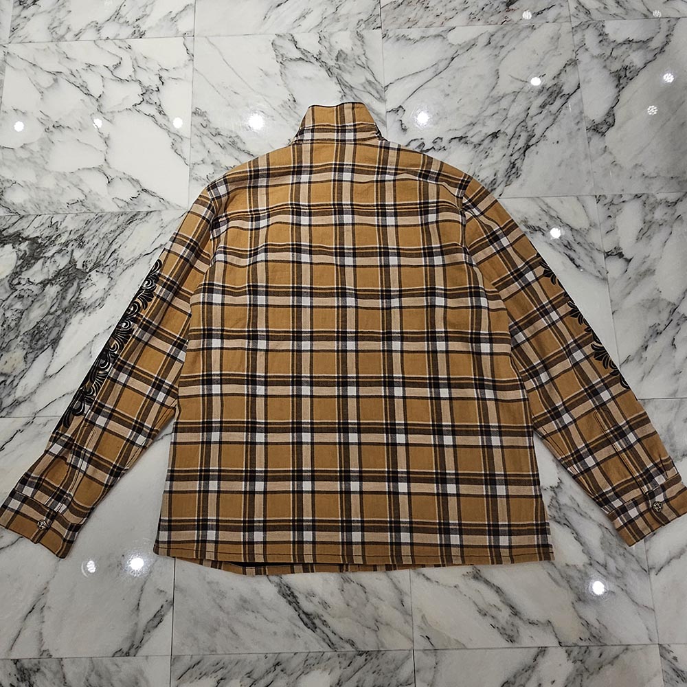 CHROME HEARTS Y NOT Workn Padded FLANNEL CHECK SHIRT JACKET Size XXL クロムハーツ ワイノット ワーキンパデッド フランネルチェック シャツジャケット サイズXXL