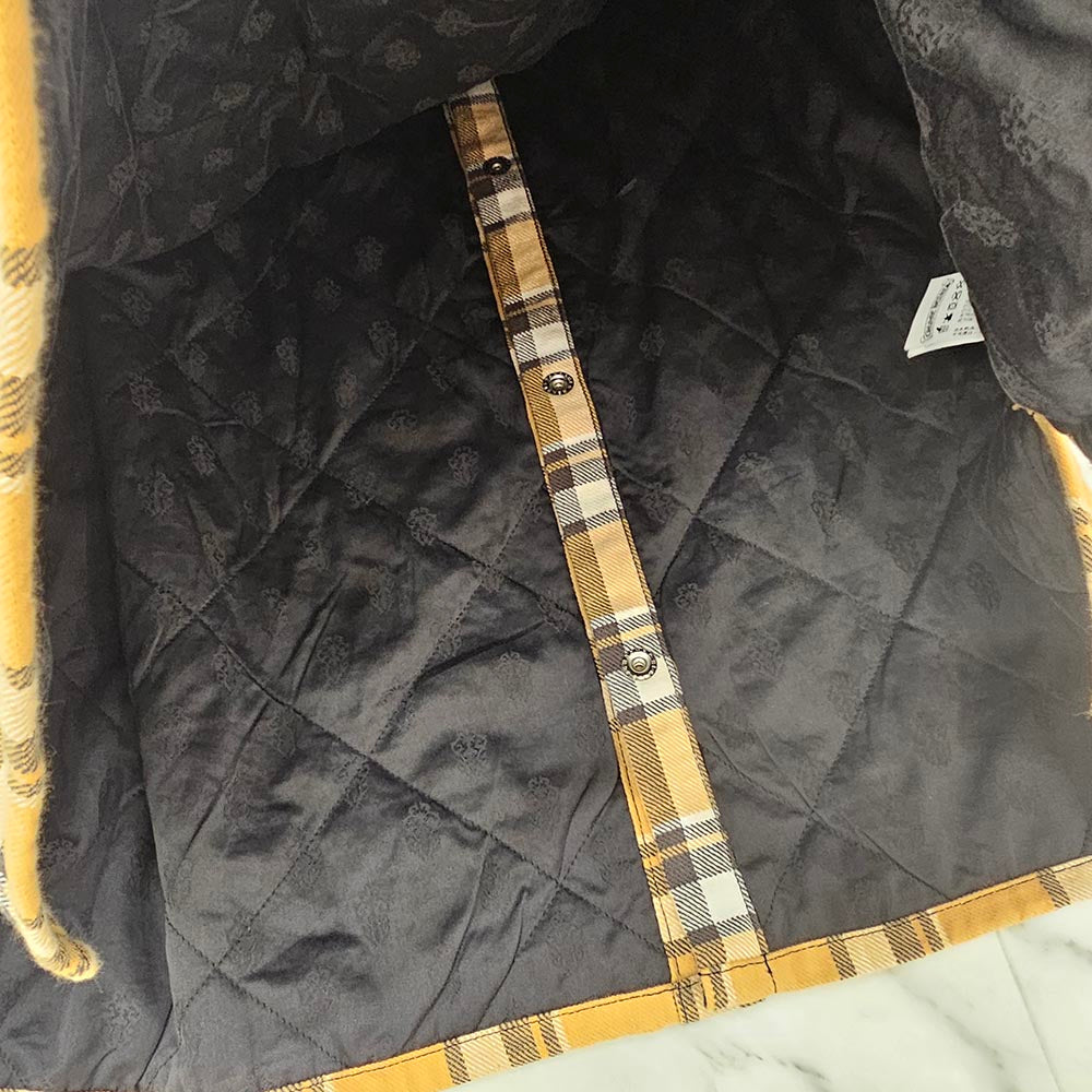 クロムハーツ チェックシャツ CHROME HEARTS Y NOT Workn Padded FLANNEL CHECK SHIRT JACKET Size
