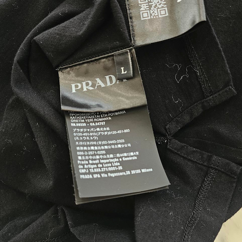 PRADA 2022SS Raised Logo Round Neck Tee UJN815 S221 1052 Size L プラダ レイズド ロゴ ラウンドネック Tシャツ サイズL