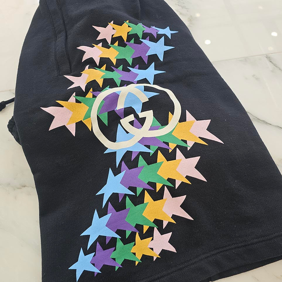 GUCCI 2022SS Interlocking G Star Flash Print Cotton Shorts 663249 XJDNK Size M グッチ インターロッキング Gスター フラッシュ プリント コットンショーツ サイズM