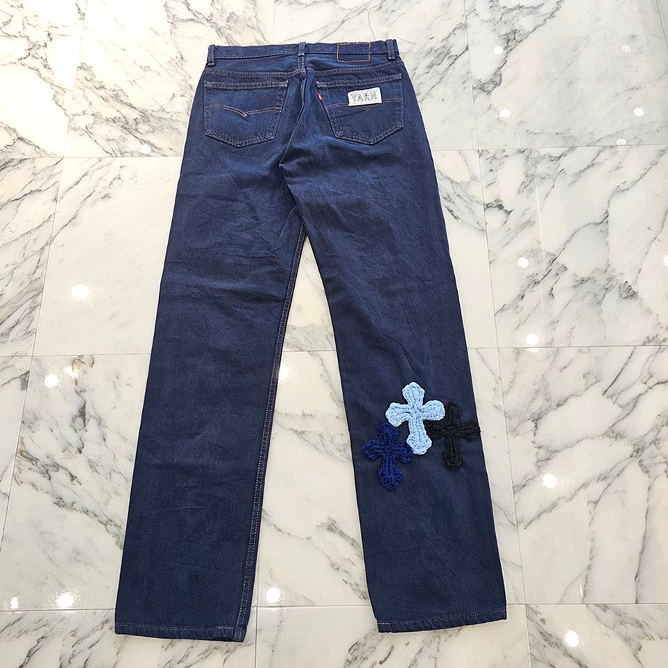 Y.A.R.N × Levi's Body Knit Cross Denim Pants ヤーン×リーバイス ボディ ニットクロス デニムパンツ