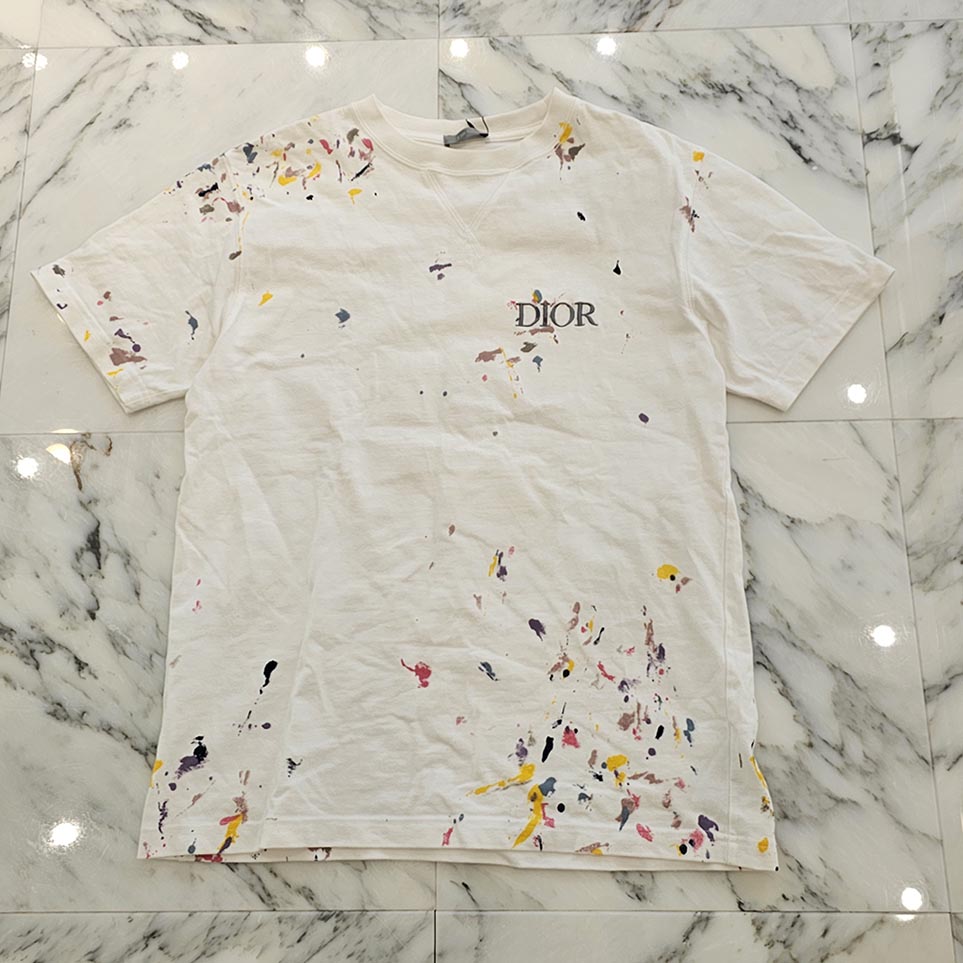 DIOR 2021SS Paint Print Logo Embroidery Tee 183J686A0554 Size S ディオール ペイントプリント ロゴ刺繍 Tシャツ サイズS