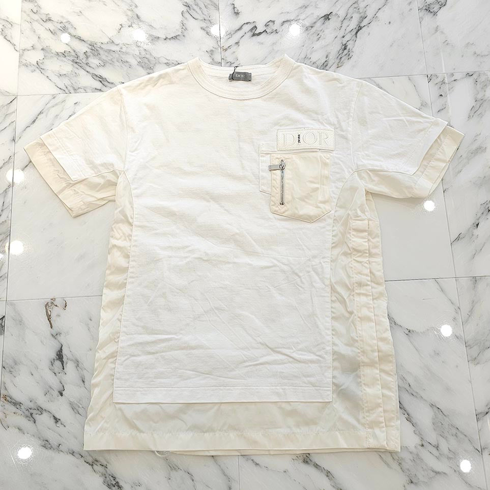 DIOR × sacai 2021AW Dior HOMME Oversized Docking Tee 213J669A0554 Size S ディオール × サカイ ディオールオム オーバーサイズ ドッキング Tシャツ サイズS