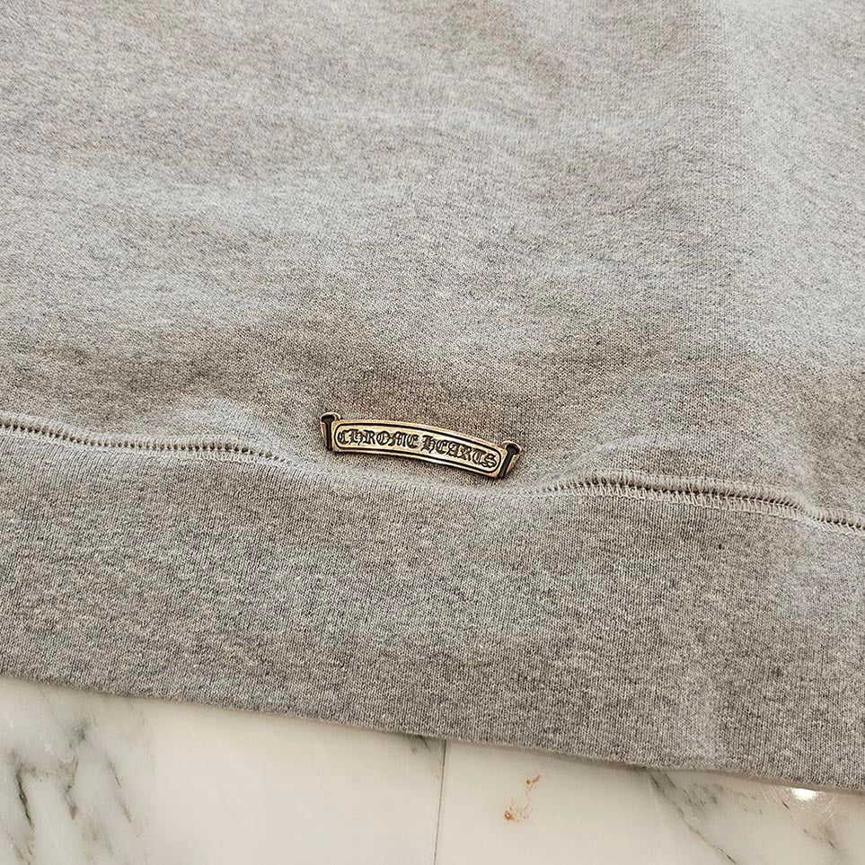 CHROME HEARTS Y NOT Cemetery Cross Leather Patch Sweatshirt Size M