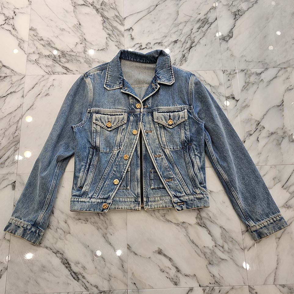 LOUIS VUITTON 2019SS Double Front Virgil Abloh Denim Jacket HGA73WLVP Size 44 ルイヴィトン ダブルフロント ヴァージル アブローデニムジャケット サイズ44