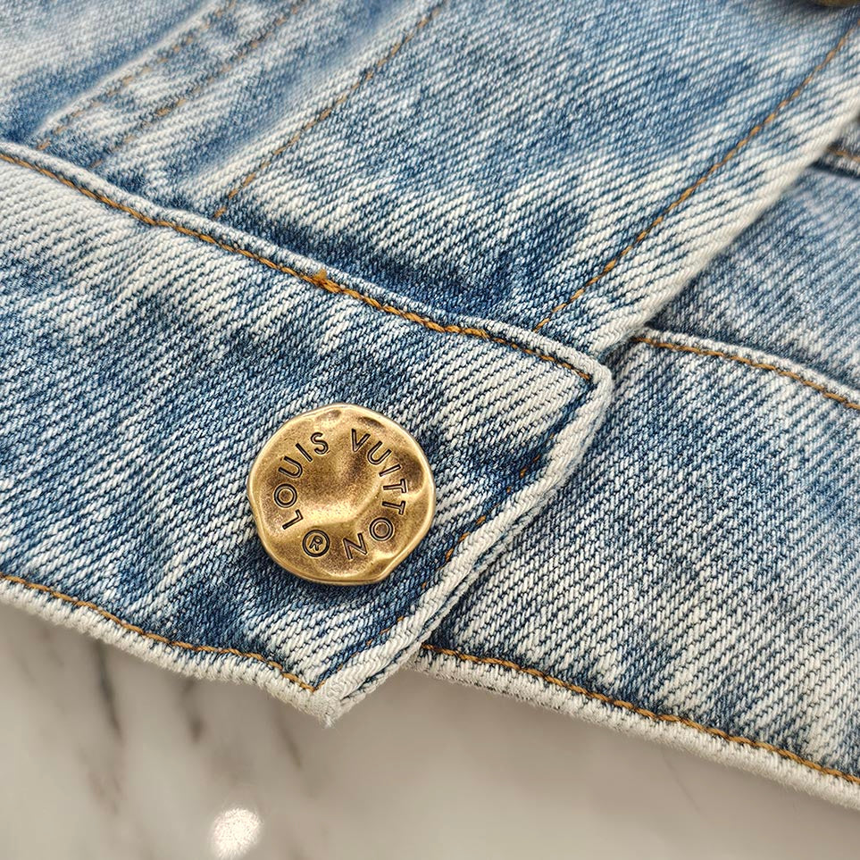 LOUIS VUITTON 2019SS Double Front Virgil Abloh Denim Jacket HGA73WLVP Size 44 ルイヴィトン ダブルフロント ヴァージル アブローデニムジャケット サイズ44