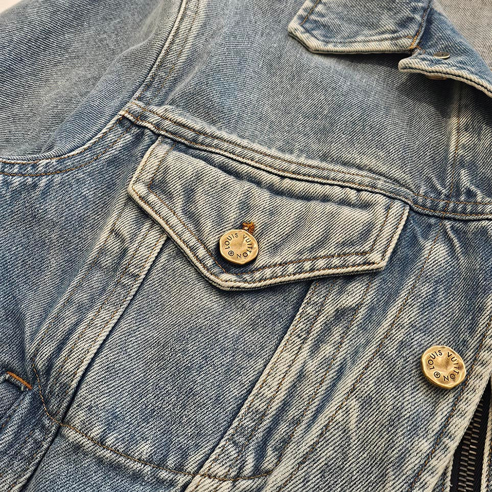 LOUIS VUITTON 2019SS Double Front Virgil Abloh Denim Jacket HGA73WLVP Size 44 ルイヴィトン ダブルフロント ヴァージル アブローデニムジャケット サイズ44