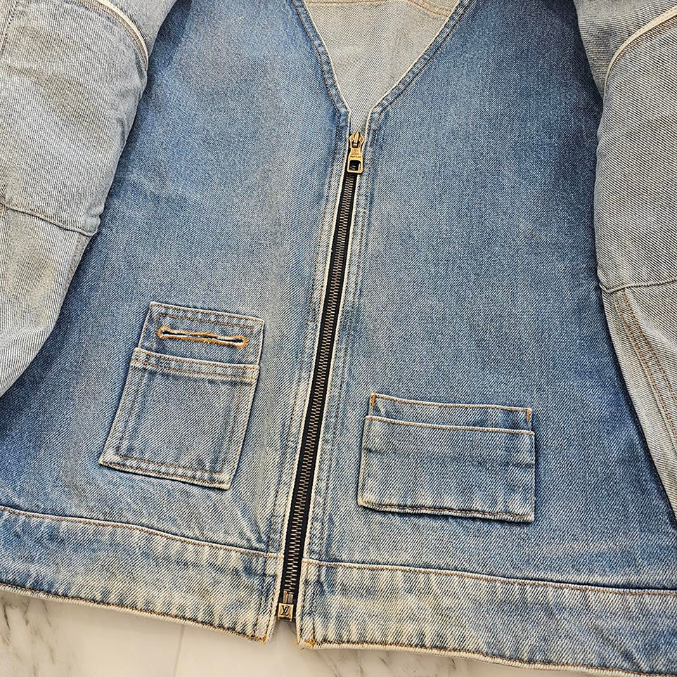 LOUIS VUITTON 2019SS Double Front Virgil Abloh Denim Jacket HGA73WLVP Size 44 ルイヴィトン ダブルフロント ヴァージル アブローデニムジャケット サイズ44