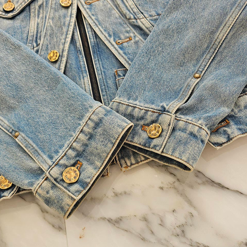 LOUIS VUITTON 2019SS Double Front Virgil Abloh Denim Jacket HGA73WLVP Size 44 ルイヴィトン ダブルフロント ヴァージル アブローデニムジャケット サイズ44