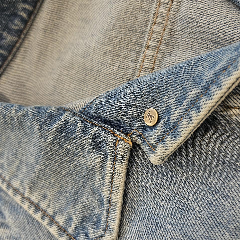 LOUIS VUITTON 2019SS Double Front Virgil Abloh Denim Jacket HGA73WLVP Size 44 ルイヴィトン ダブルフロント ヴァージル アブローデニムジャケット サイズ44