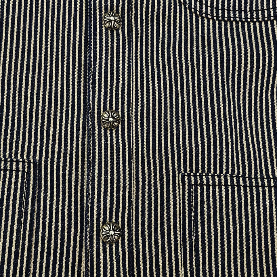 CHROME HEARTS Y NOT WORK DOG Striple Horseshoe Print Cotton Shirt